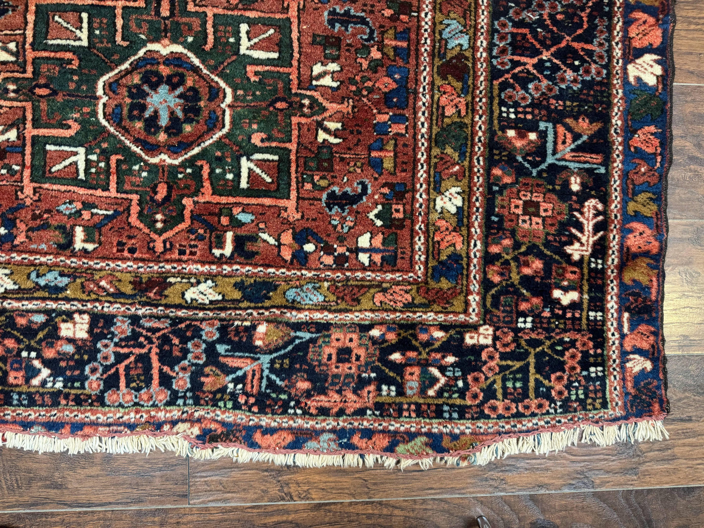 USED Antique Persian Karajeh Heriz Rug 5x6