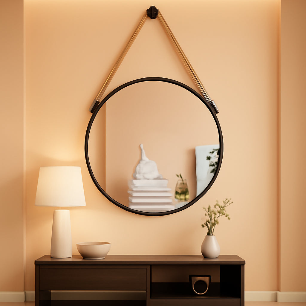 NEW 20 Inch Round Hanging Mirror Wall Mounted Classic