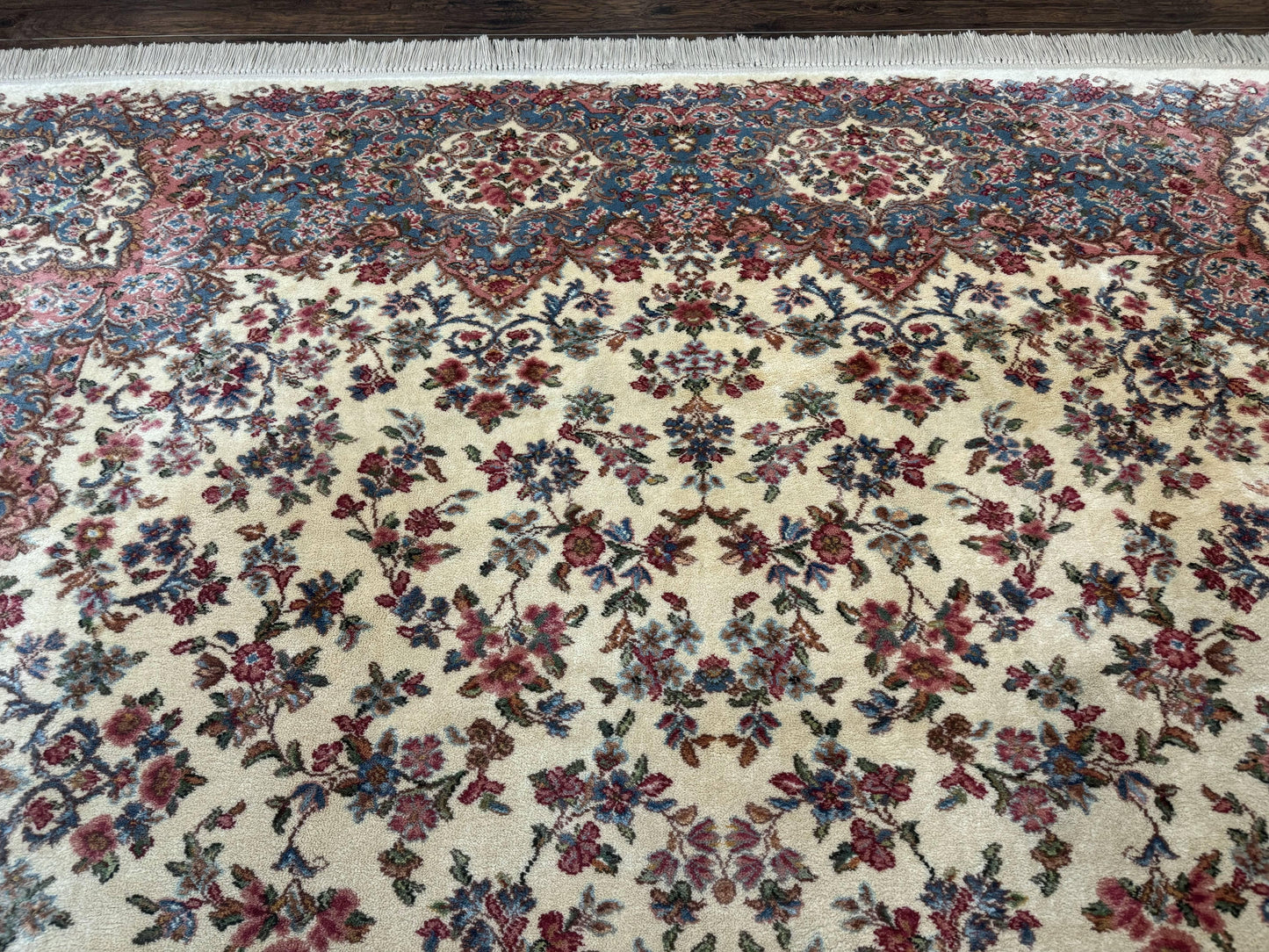 USED Karastan Rug 8.8 x 12 Ivory Kirman #788, Original 700 Series, Wool Karastan Carpet, Karastan Area Rug, Vintage Karastan, Living Room Rug