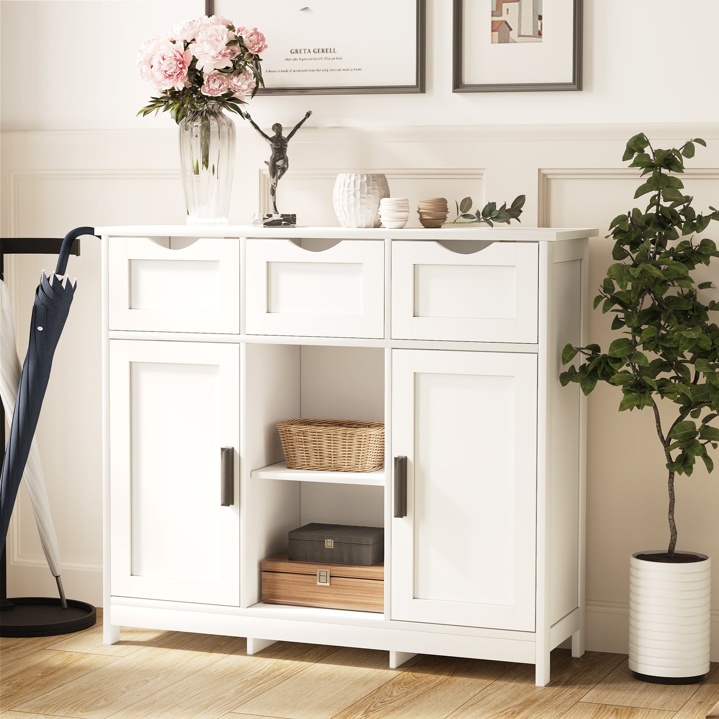 NEW Cabinets With Drawers And Shelves, Living Room, Bedroom, Bathroom Decor Cabinets Furniture Home Decor - White