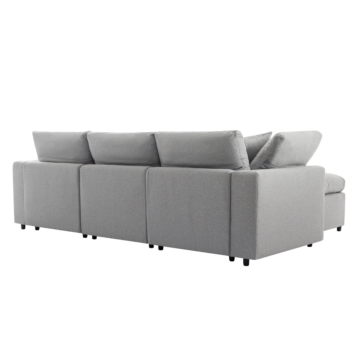 NEW U Style Down Filled Upholstered Convertible L Shaped Sectional Sofa