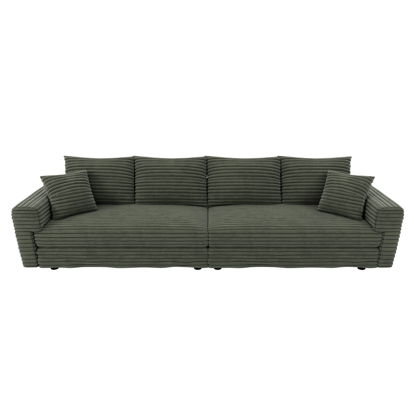 NEW 102.4 ' Plush Corduroy 4-Seat Sofa,Modern Comfy Upholstered Sofa Cloud Couch,Deep Seat Couches with Soft Pillows,Convertible Deep Seat Sofa Lounge Chair for Living Room Bedroom,Apartment,Office,Green