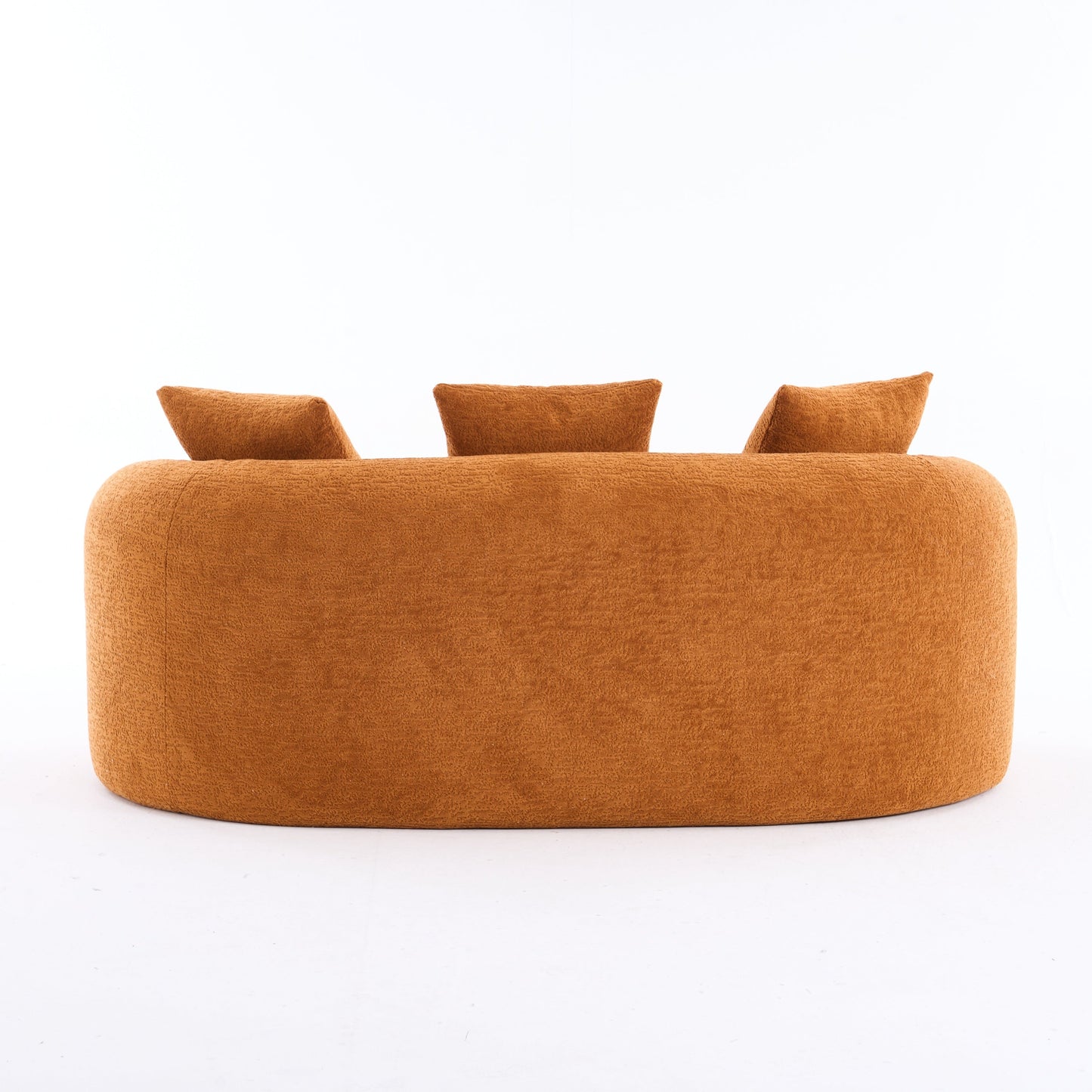 NEW Orange Curved Loveseat Full Compression Sponge Sofa 30D Chenille Couch