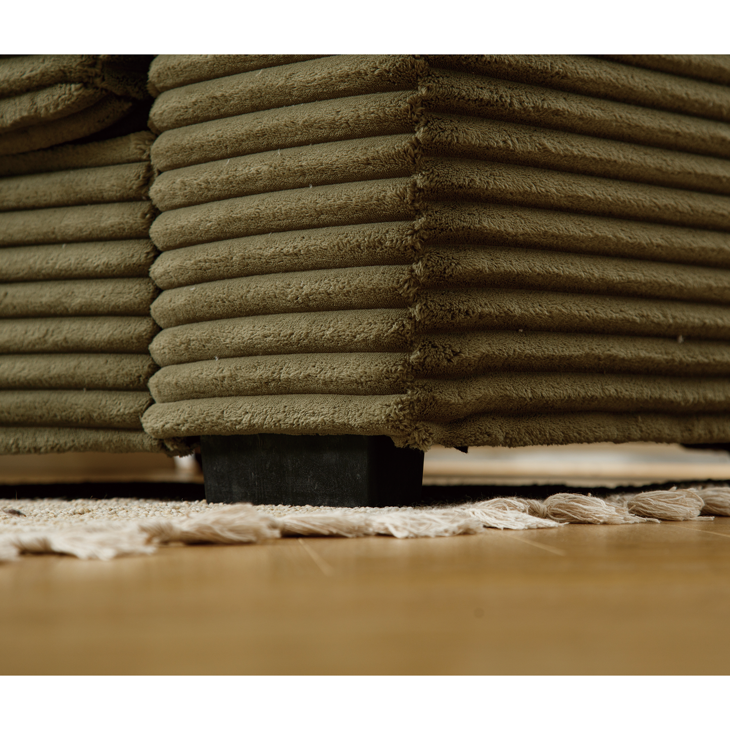 NEW NEW ARRIVED] [VIDEO PROVIDED] Oversized Two-Piece Couches, L Shaped Sofa, Corduroy, Left Chaise Daybed,with Armrests,Eight Throw Pillows,Corner Sofa,Easy To Assemble, Green