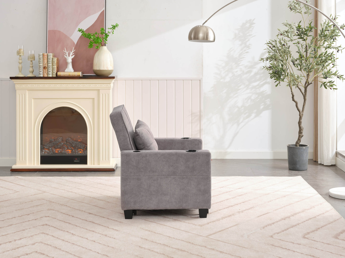 NEW Futon Chair Bed Convertible Chair 3-in-1 Pull Out Sleeper Chair Beds with USB Ports,Wear-resistant and Anti-scratch,  Armchair Bed Sleeper for Living Room (Light Grey Scratch Cloth)