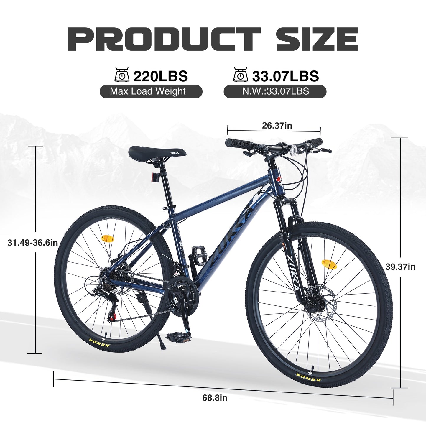 NEW 27.5 Inch Wheels 21 Speed Mountain Bike, for Men Women Boys and Girls, Front Suspension,Aluminum Alloy Frame