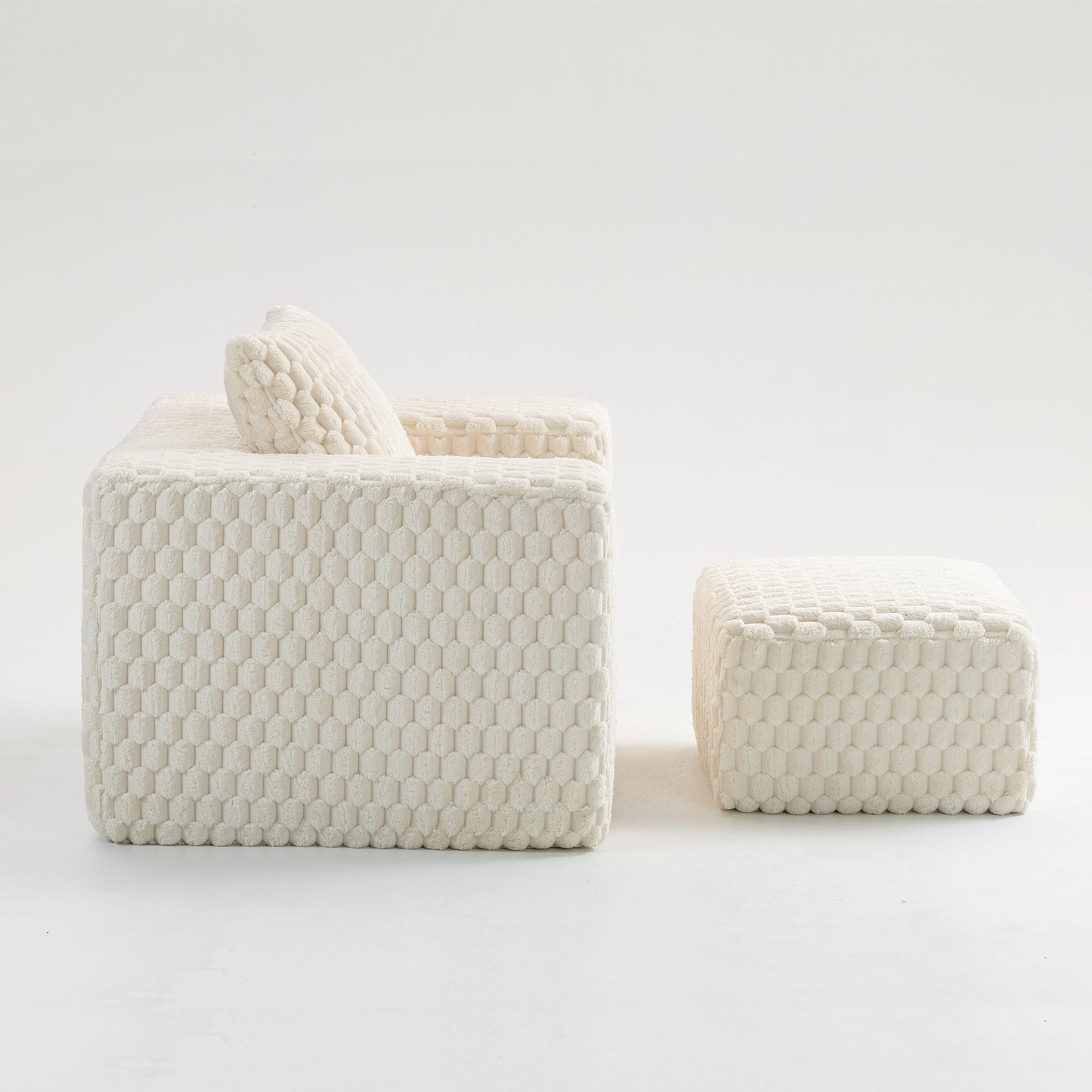 NEW Lingge Corduroy Compression Sofa with Ottoman