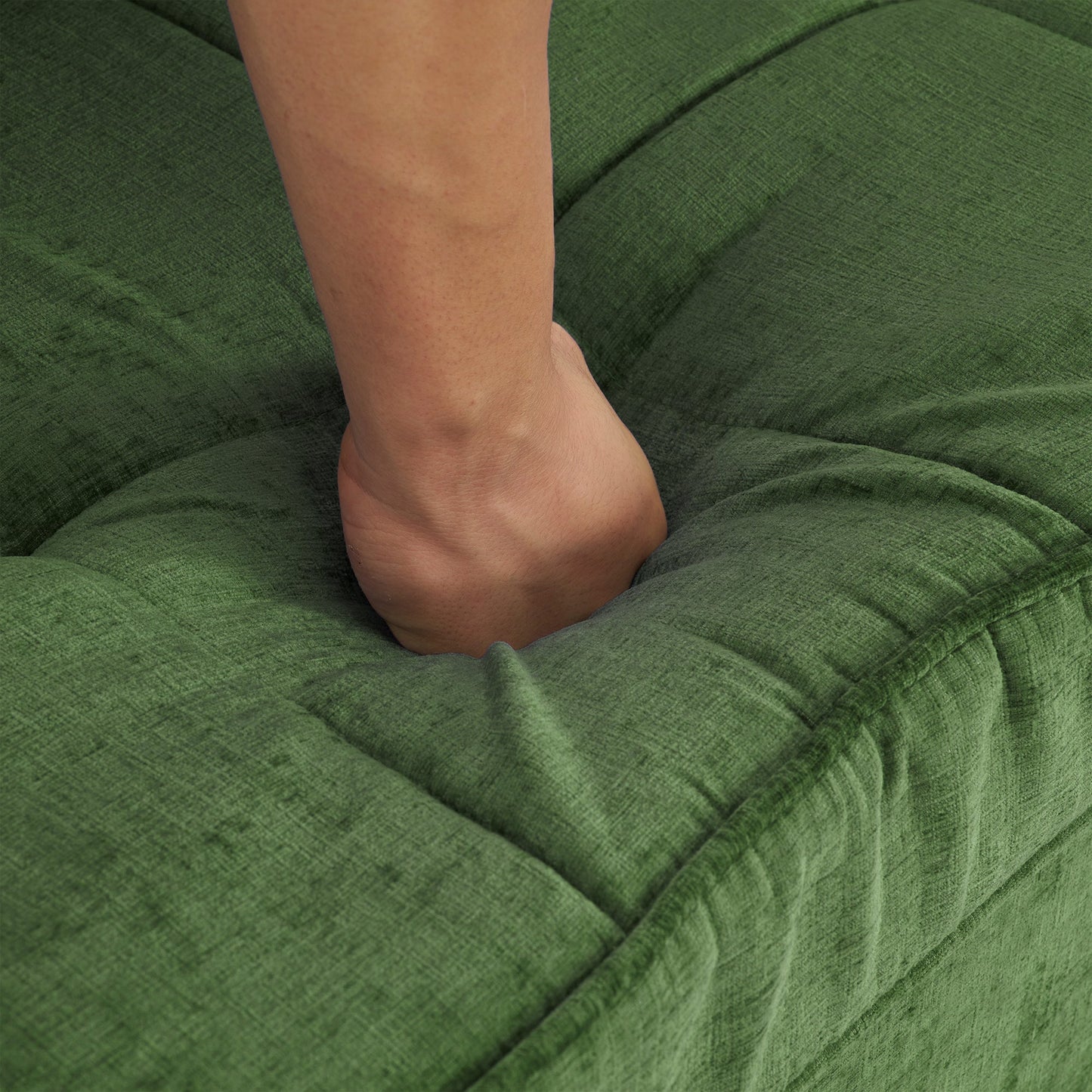 NEW 56.9' Convertible Loveseat Sofa Bed with Adjustable Backrest, USB Ports, Phone Holder, Side Pockets, Green Chenille,