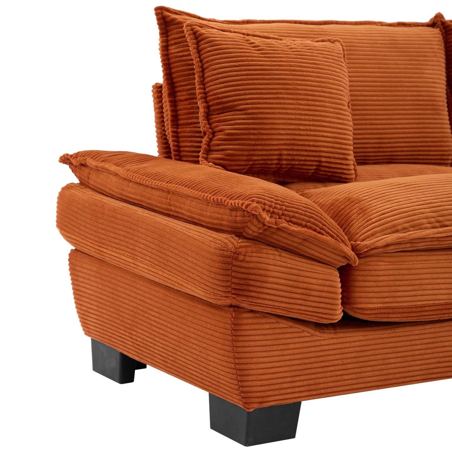 NEW Corduroy Sofa Sleeper Couch Loveseat Sofa with Pillows Comfy Upholstered Deep Seat Sofa for Bedroom,Living Room,Apartment,Office,Dorm-Orange Corduroy