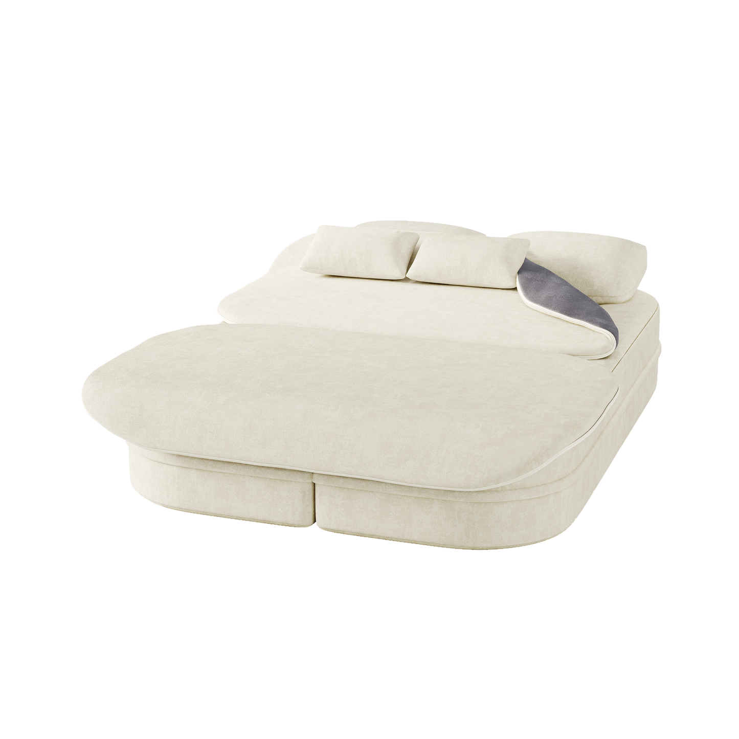 NEW 75'' Chenille 2-in-1 Foldable Sofa,Convertible Sleeper Foam Sofa Bed Folding Sofa Bed Lounge Couch with Multi Functional Blanket