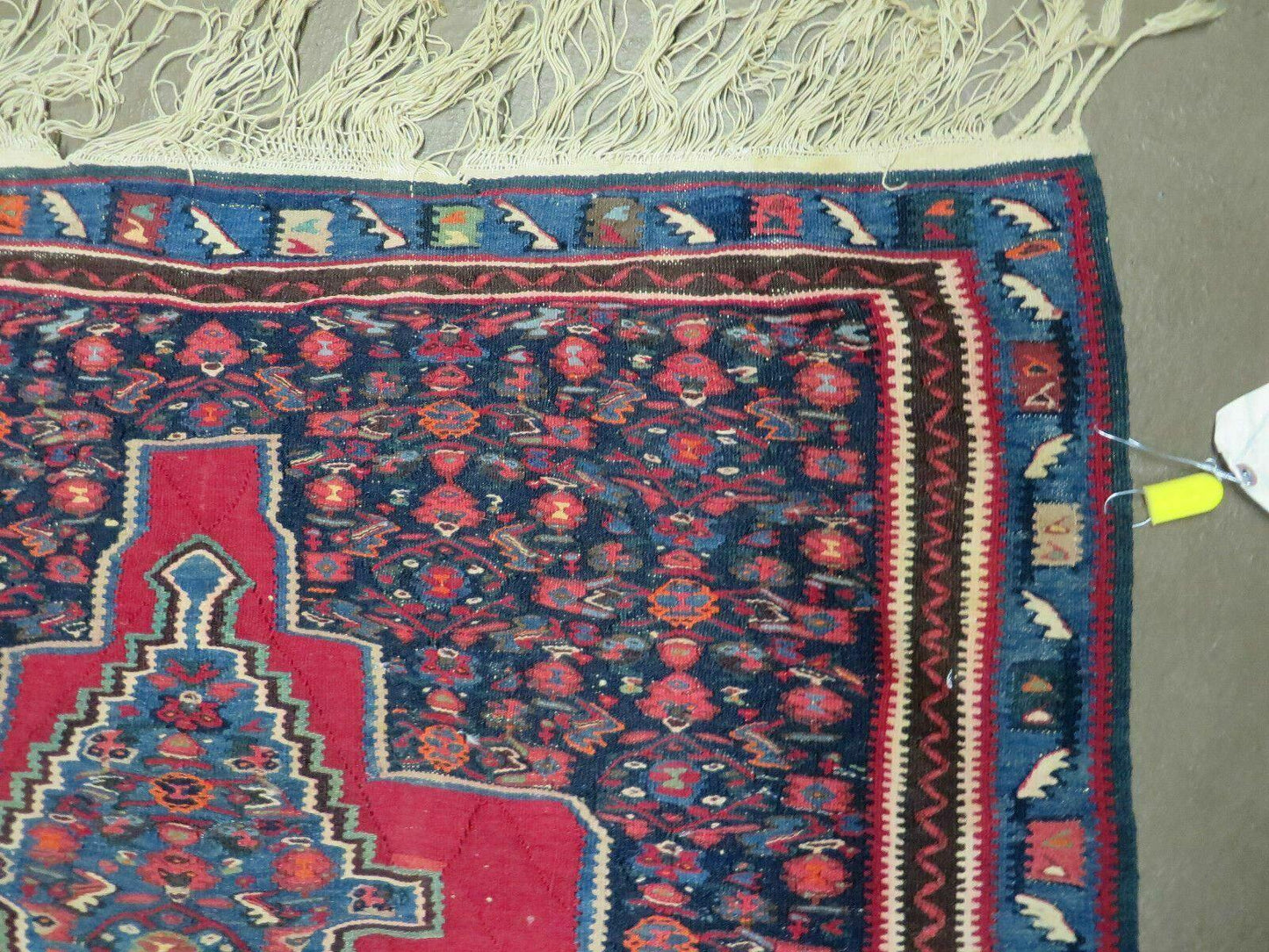 USED 4' X 5' Antique Handmade Turkish Wool Kilim Flat weave Rug Blanket Tribal