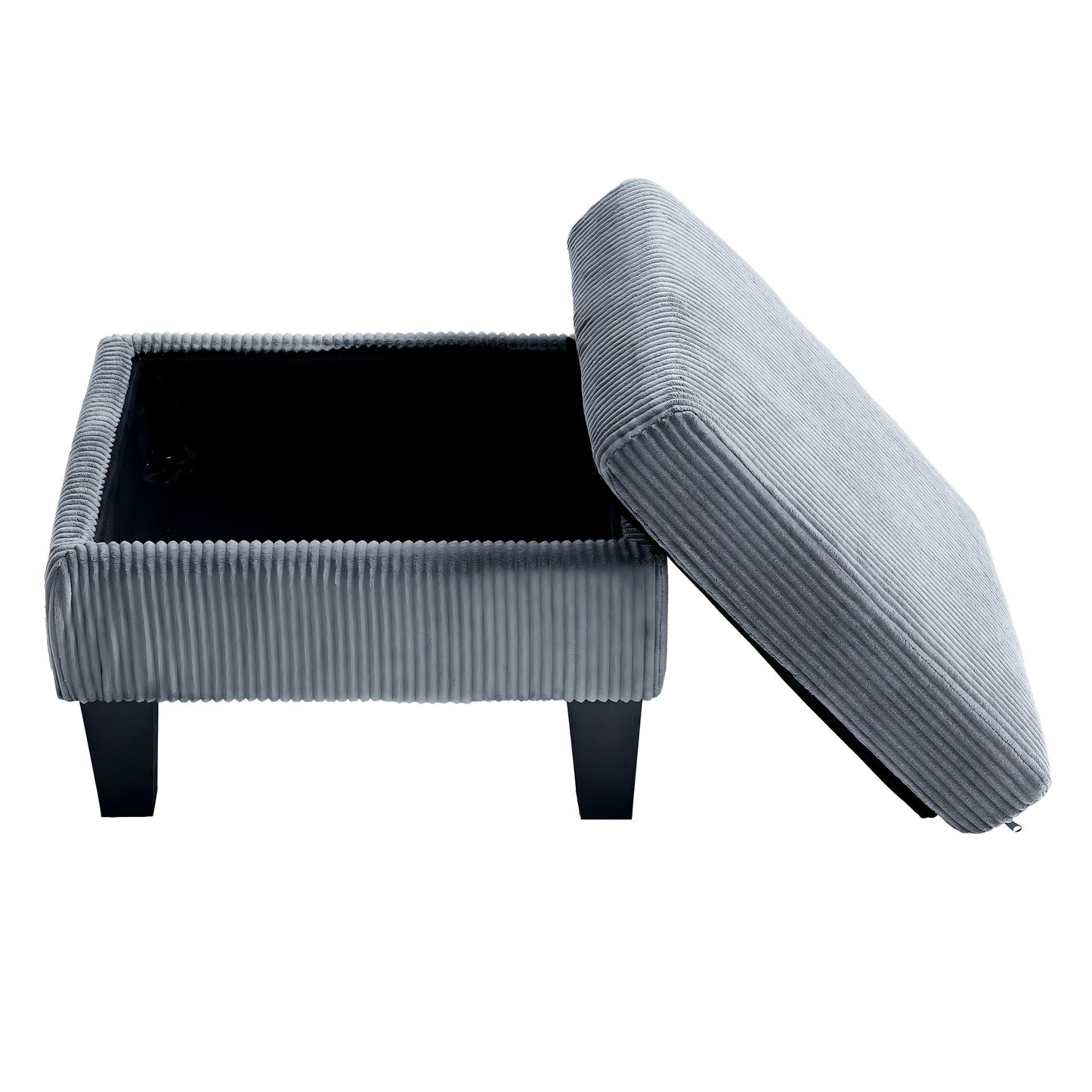 NEW Modern L-Shaped Sectional Sofa with Padded Cashmere Upholstery – Space-Saving Design for Living Rooms & Apartments, Easy Assembly, Grey