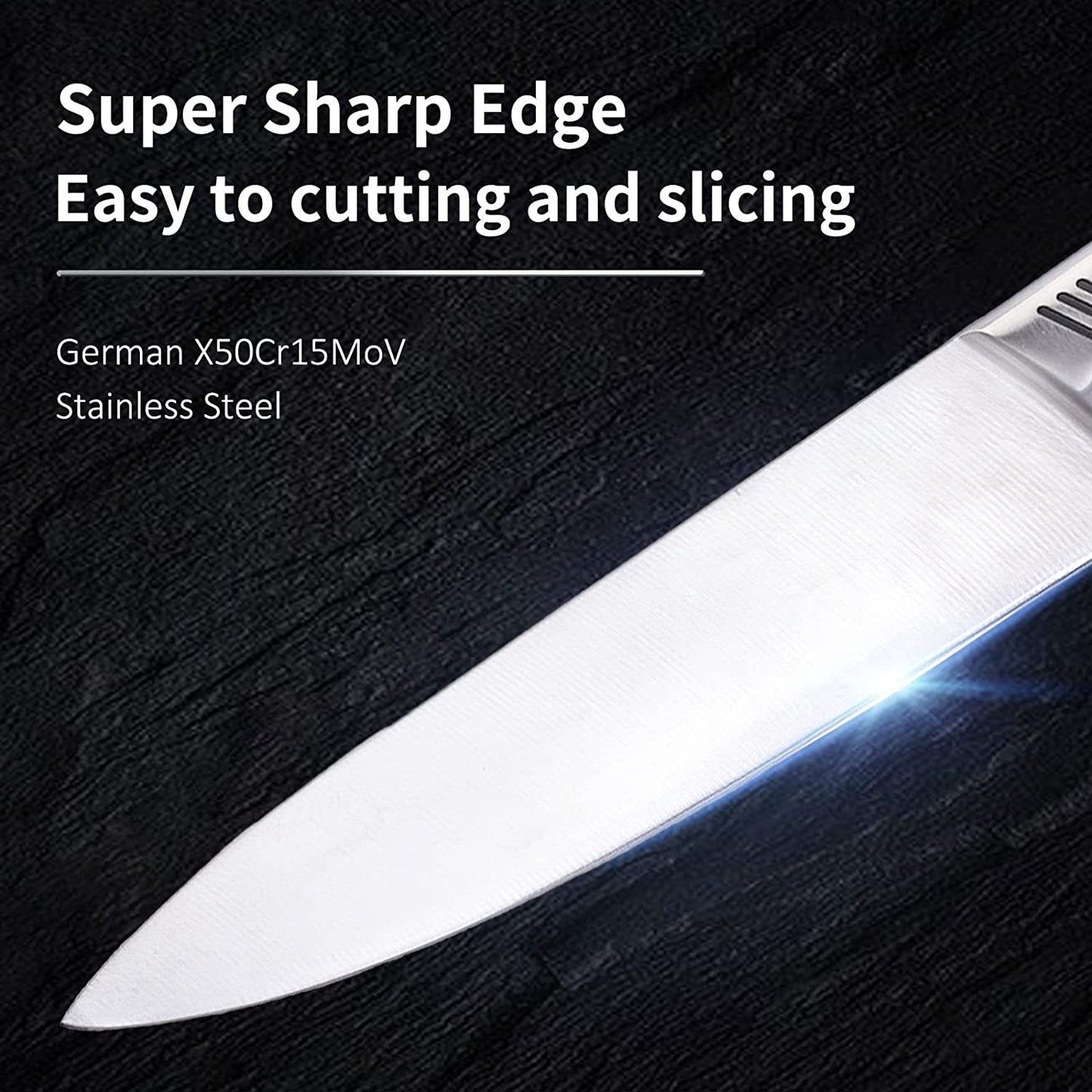NEW Kitchen Knife Set. LapEasy 15 Piece Knife Sets With Block Chef Knife Stainless Steel Hollow Handle Cutlery With Manual Sharpener