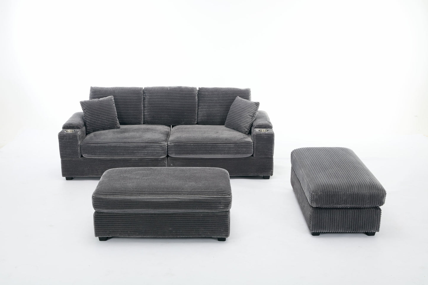 NEW Combination Modular Convertible Sectional Sofa Bed Set with Armrest Storage Stainless Steel Cup Holder USB