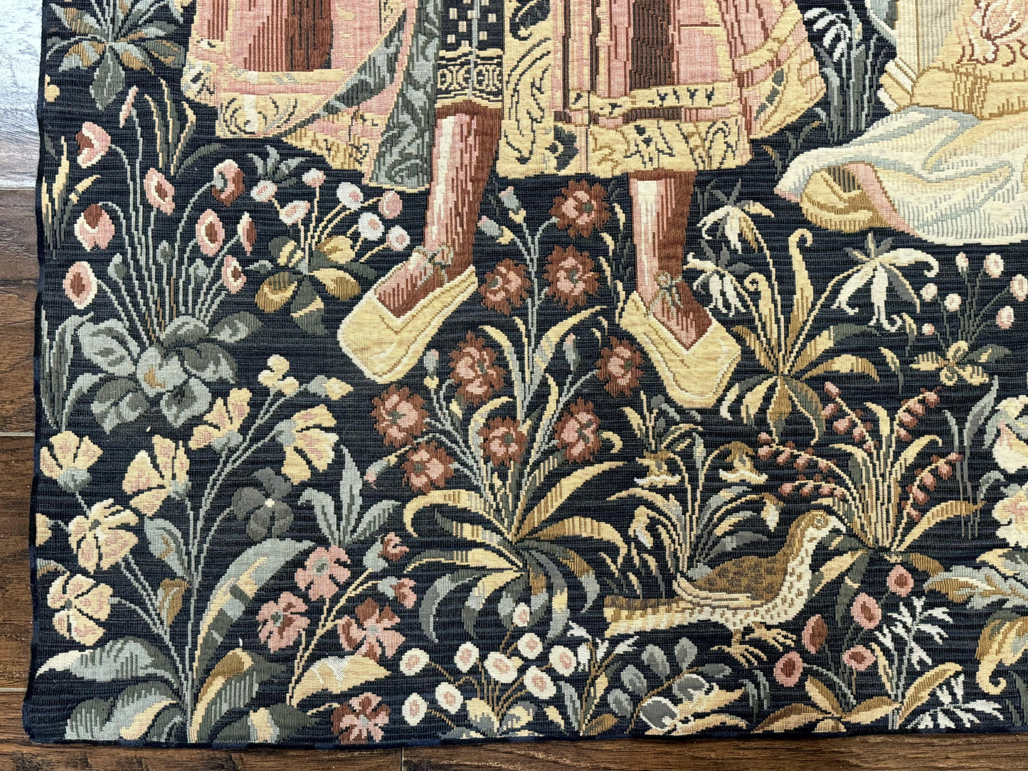 USED Vintage Belgium Tapestry 4x5, The Concet Musicians, Green