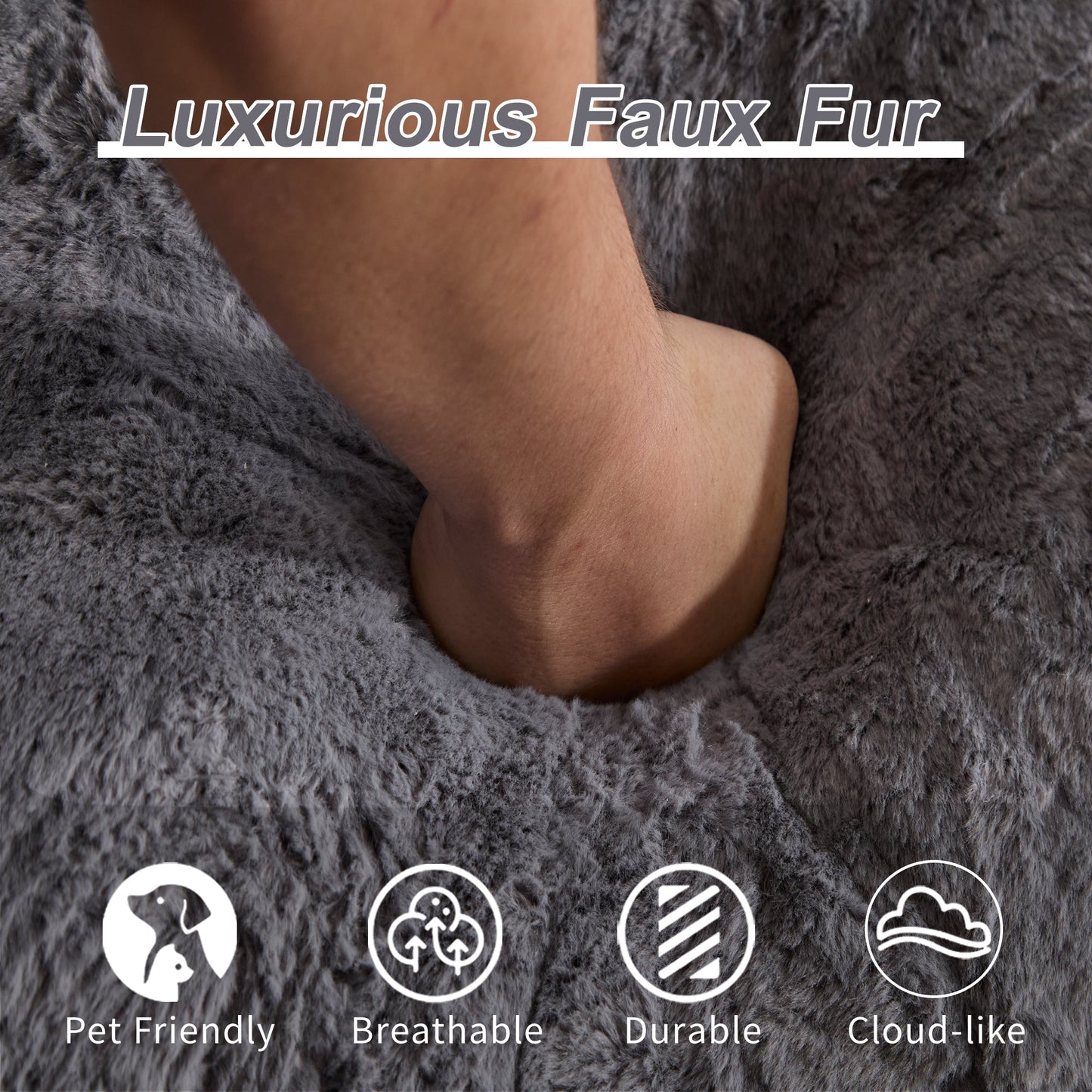 NEW Adult Ultra Soft Giant Fluffy Loveseat Bean Bag Couch Ultra Soft Fluffy Loveseat Bean Bag Sofa Reading Chair with Pillows