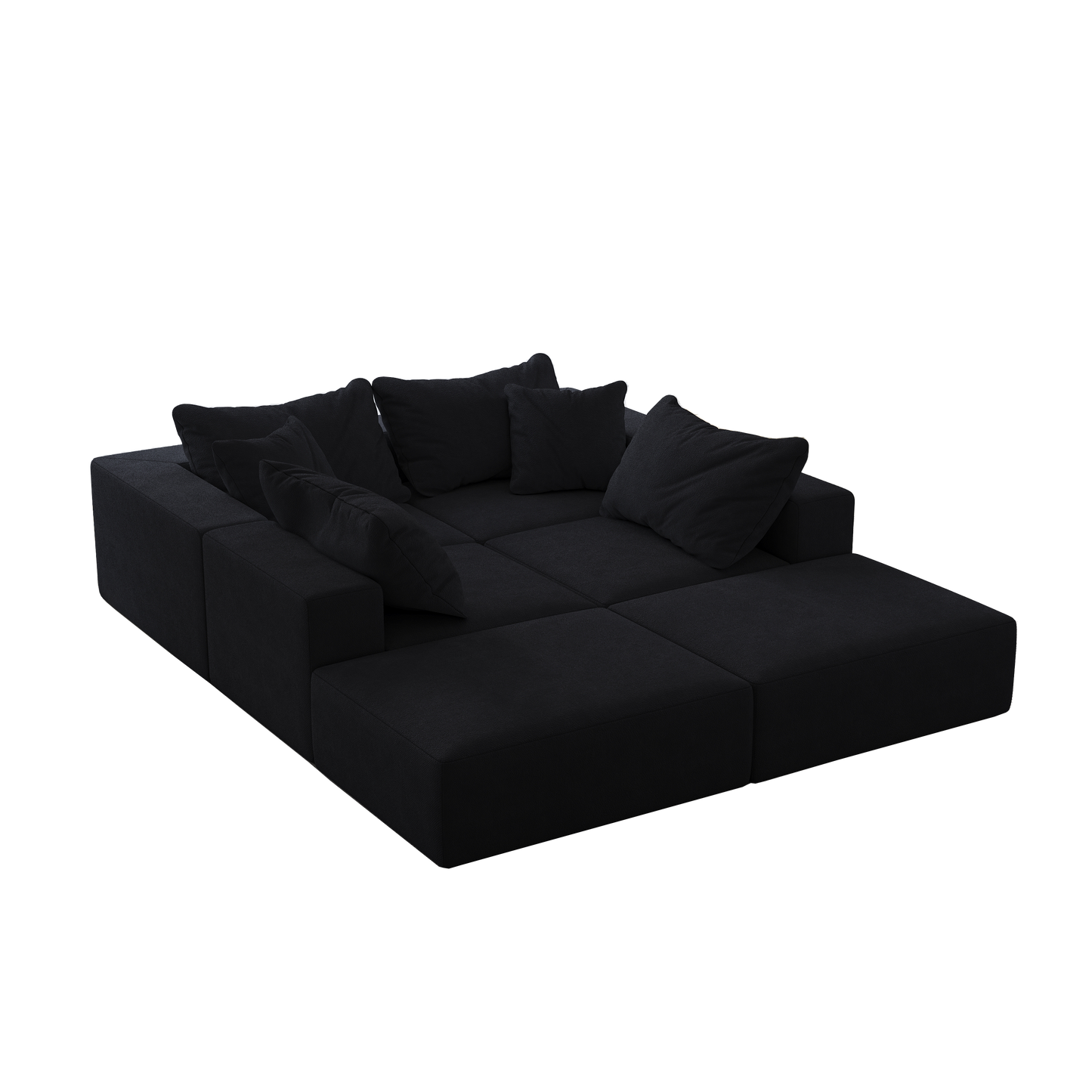 NEW Modern Upholstered Oversized Free Combination Sponge Cloud Sectional Sofa Couch Set,Modular 162' L Shaped Sectional Living Room Sofa Set With 6 Pillows