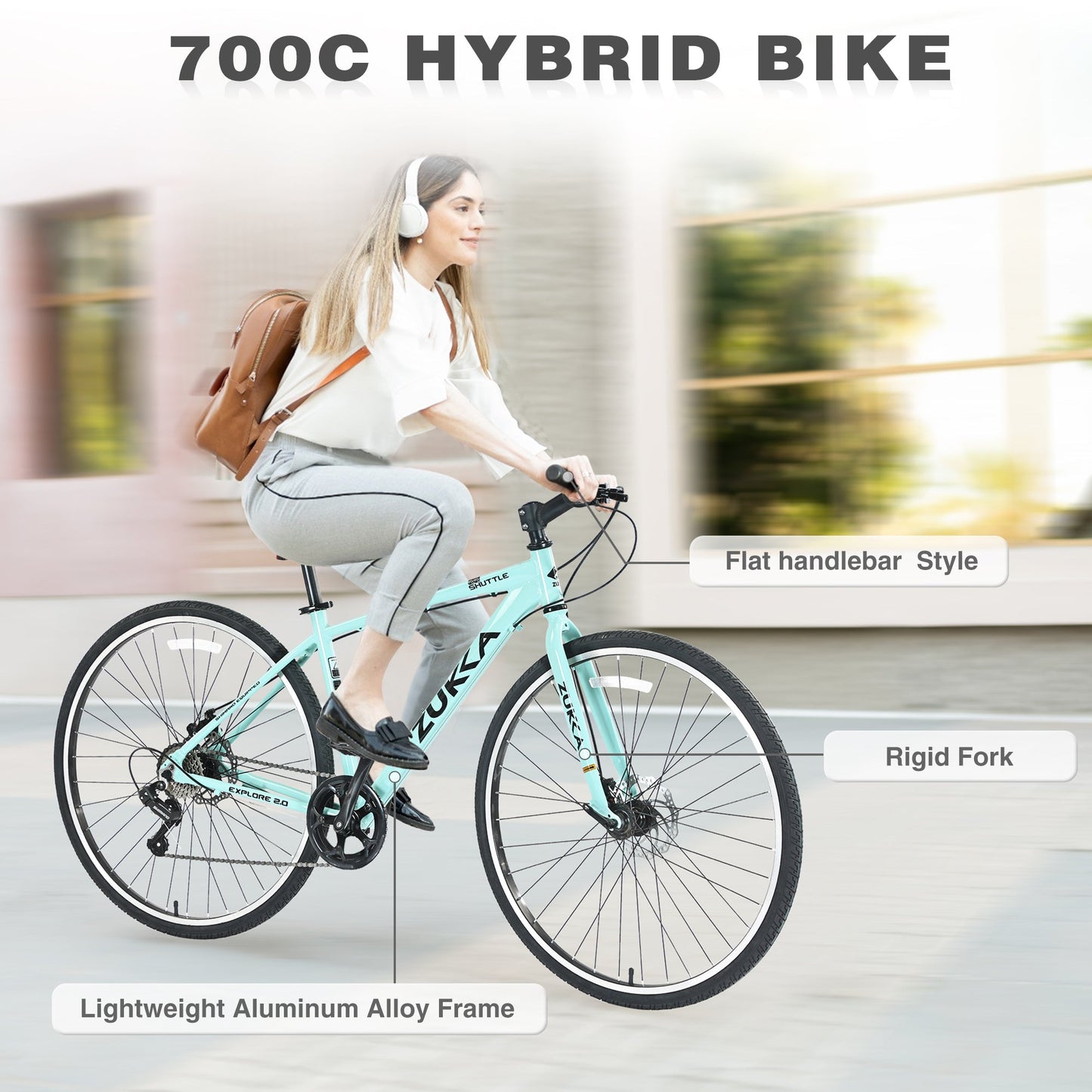 NEW Shimano 7 Speed Hybrid Bike Aluminum Alloy Frame Double Disc Brakes 700C Road Bike For men women's City Bicycle