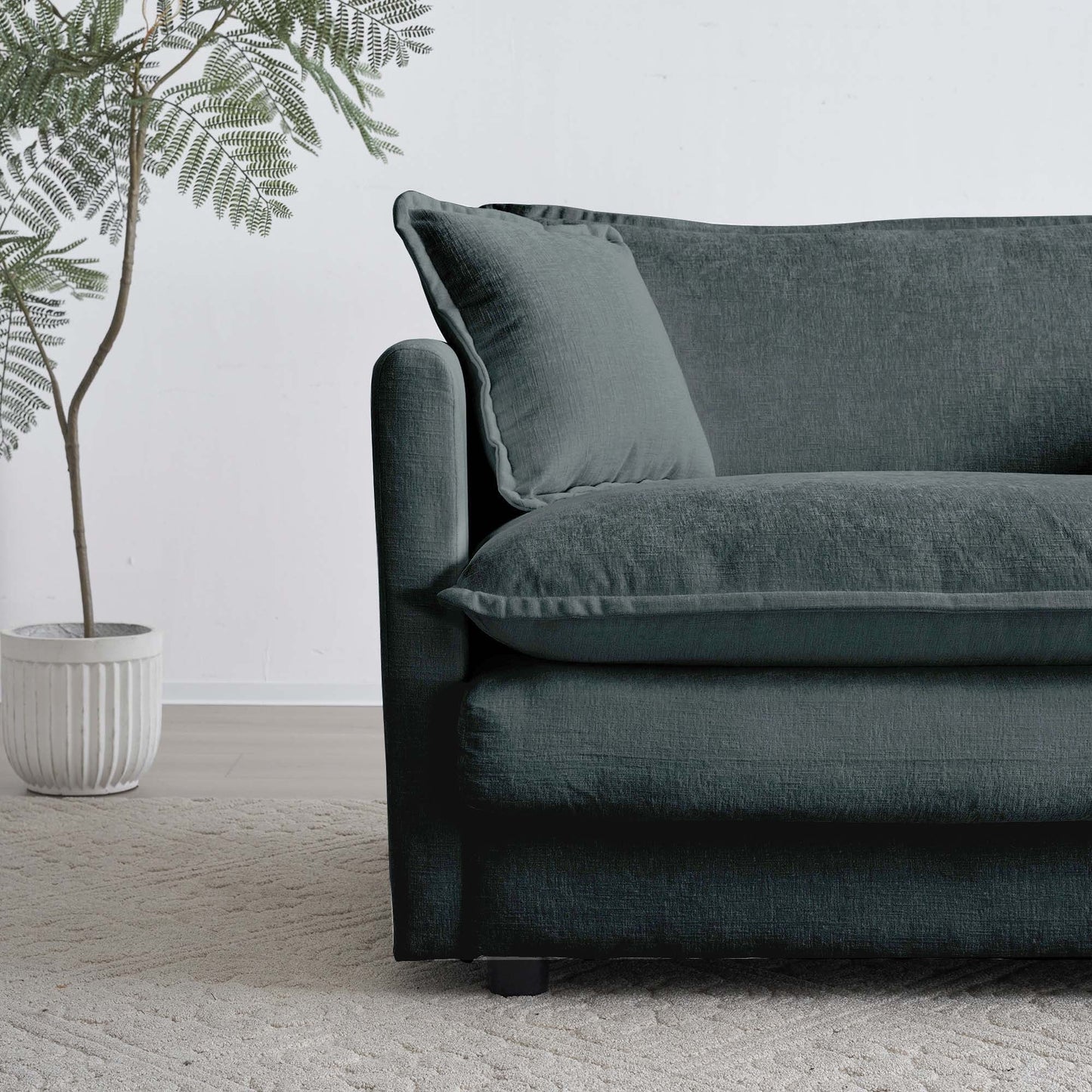 NEW Modern Grey Chenille Accent Club Upholstered Armchair Reading Chair with Ottoman