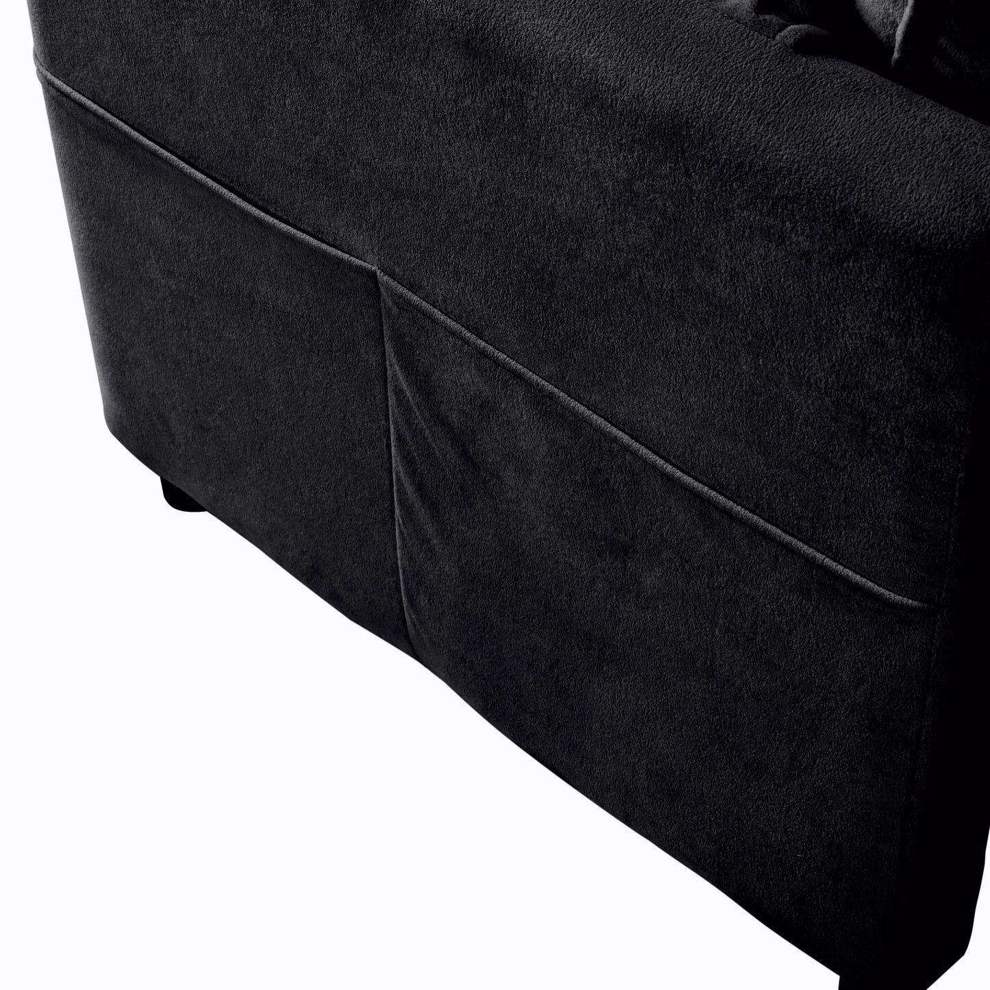 NEW Modern Chenille Deep Seat Sectional Sofa Cloud Couch with Ottoman, Comfy Love Seat Upholstered Modular L Shaped Couch, Black