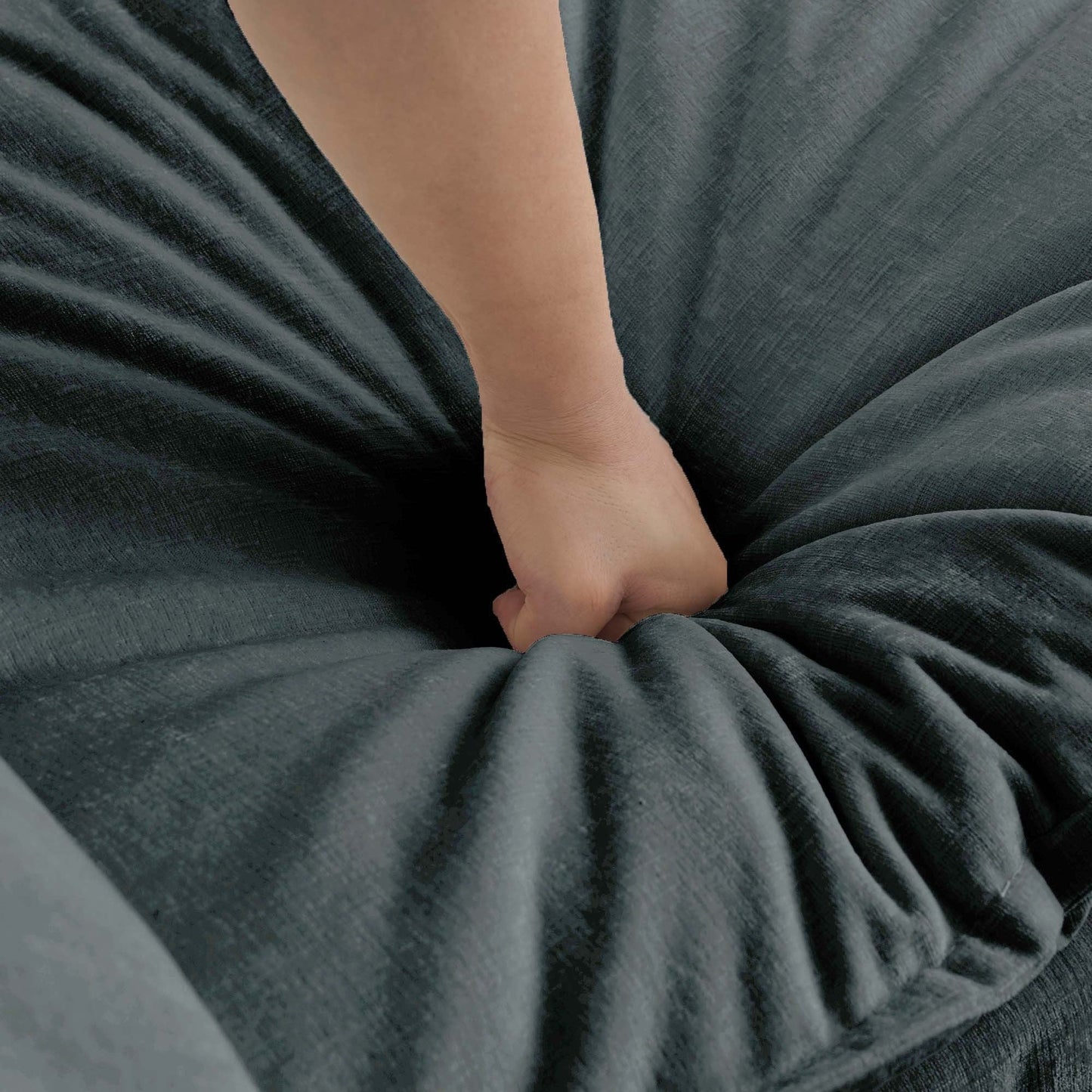 NEW Modern Grey Chenille Accent Club Upholstered Armchair Reading Chair with Ottoman