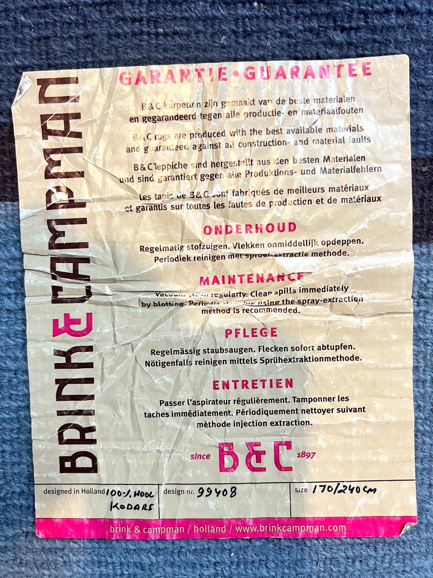 USED Modern Nepali Handmade Wool Rug 6x8, Blues Gray Mauve, Abstract, Nepali Tibetan Rug