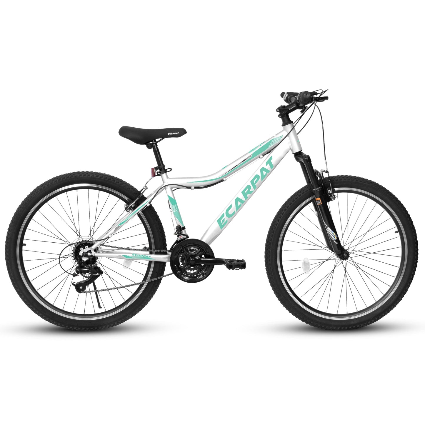 NEW A26208 Ecarpat 26  Inch Mountain Bike, 21-Speed V-Brake, Front Suspension,  Carbon Steel Frame Mountain Bike For  Teenagers Girls Women Bicycles