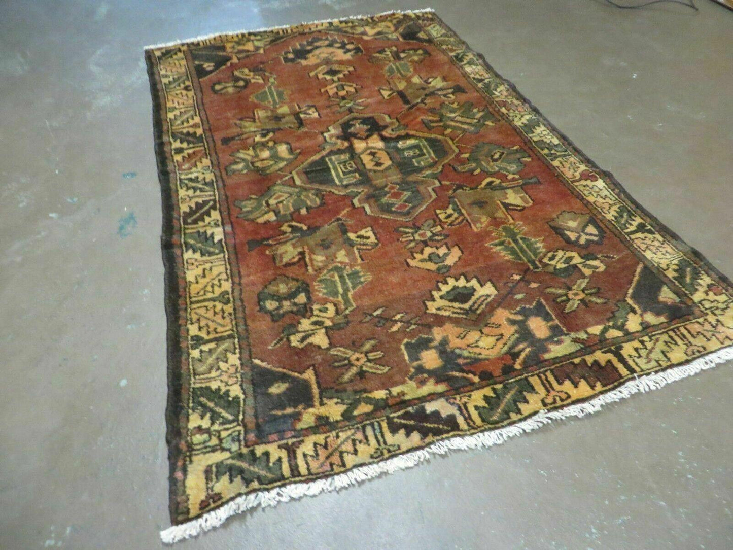 USED 4' X 6' Antique 1920 Handmade Turkish Wool Rug Veg Dye Nice