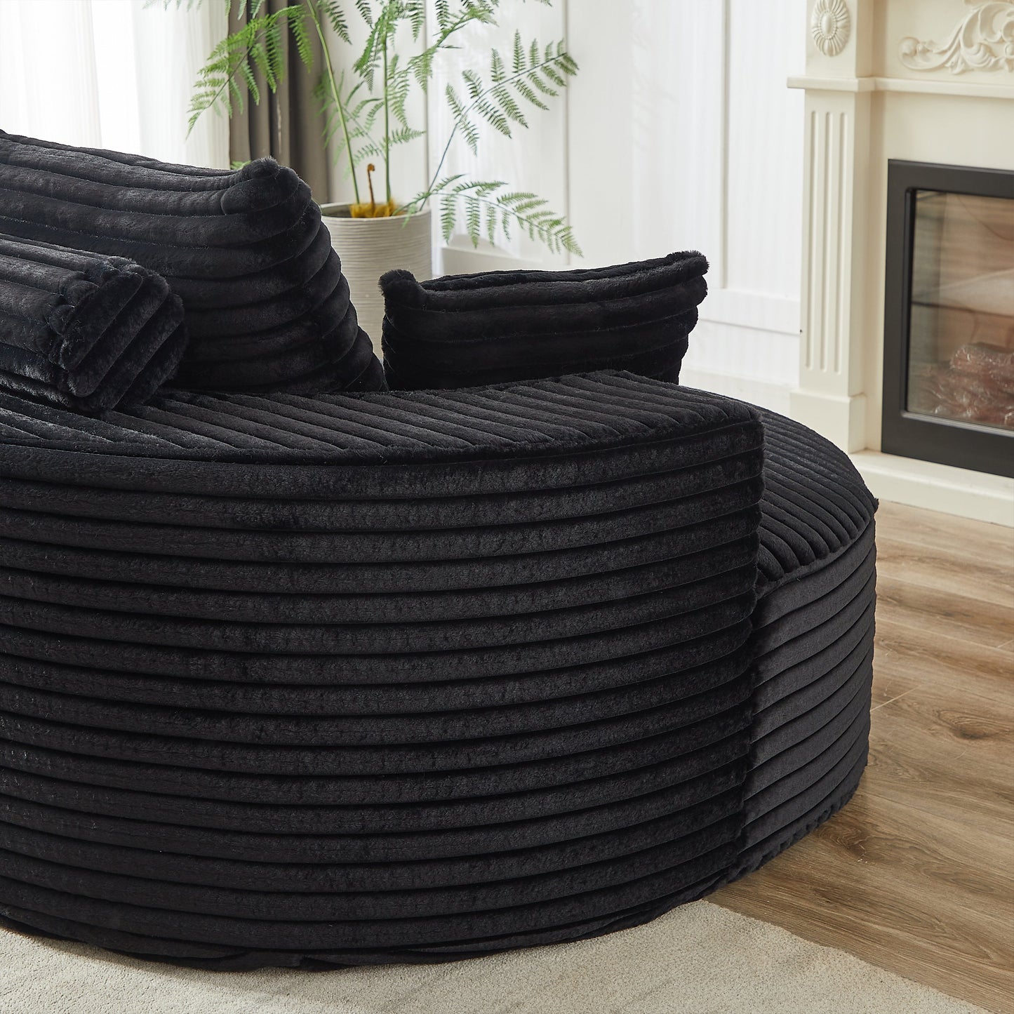 NEW 55''L Corduroy Sponge Fluffy Modern Sleeper Chair Single Sofa