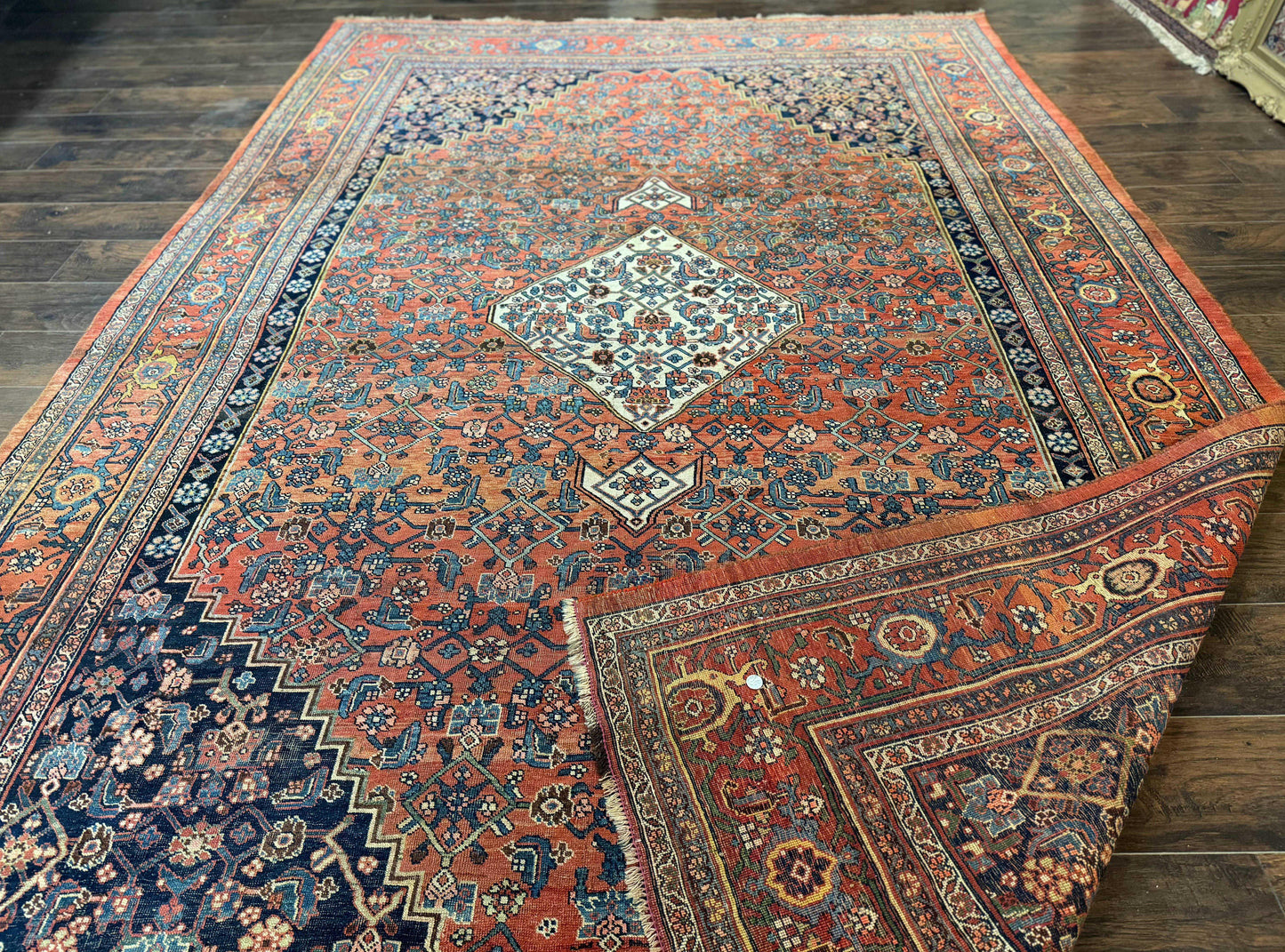 USED Antique Persian Bidjar Rug 8x12, Rare Persian Carpet