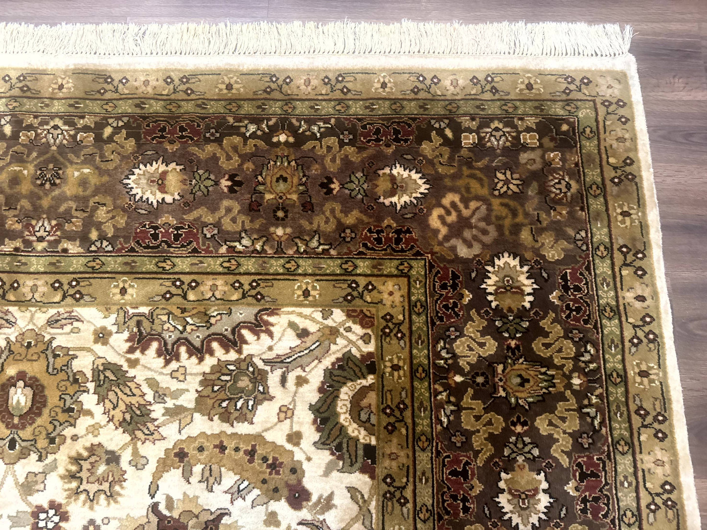 USED Indo Persian Mahal Rug 8x10, Floral Traditional Wool Oriental Carpet