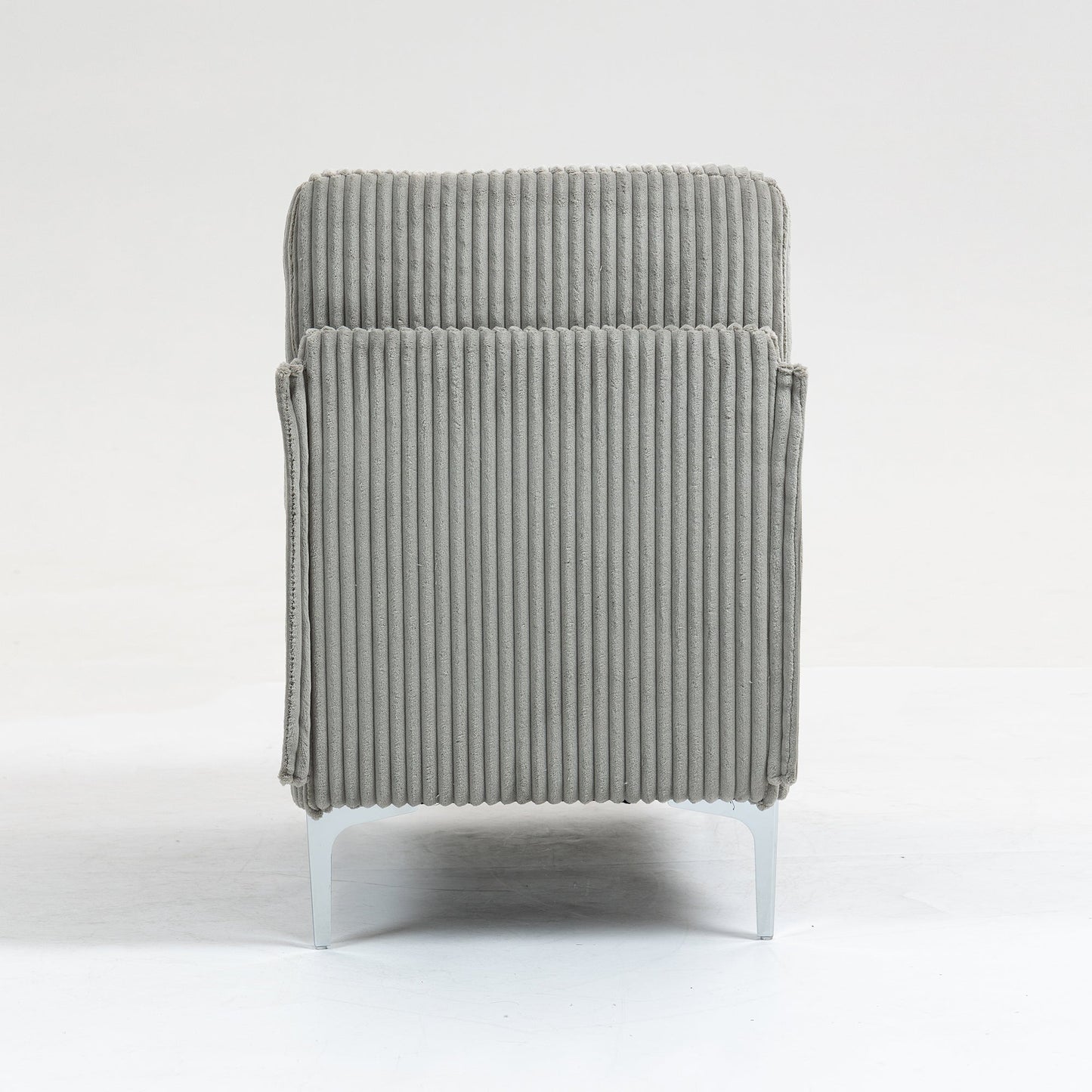 NEW Modular Sectional Sofa Armless Seat Module, Corduroy Accent Chair with Back Cushion, Gray