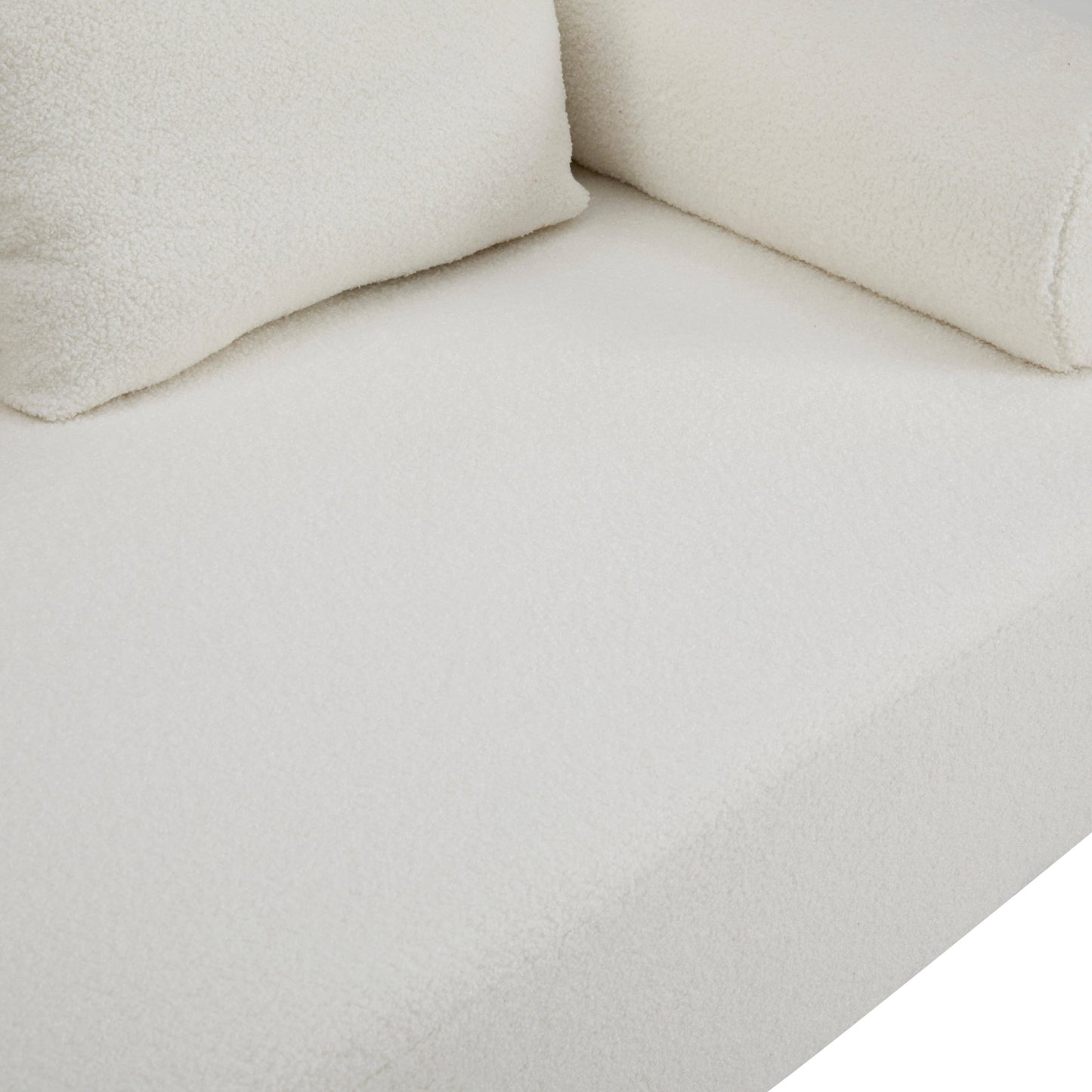 NEW 78' Modern 3-Seater Beige Upholstered Sofa, Oversized Comfy Couch with 3 Plush Pillows for Living Room, Bedroom, Apartment