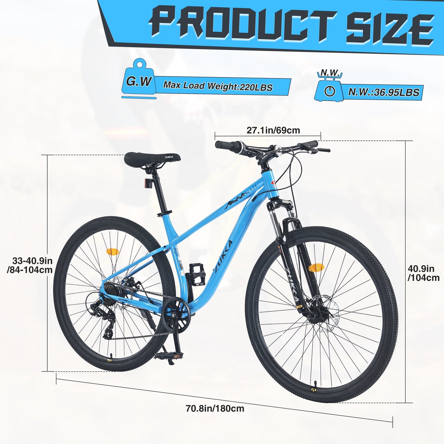 29 " Wheels Single Speed Mountain Bike, for Men Women Boys and Girls, Front Suspension, Steel Frame