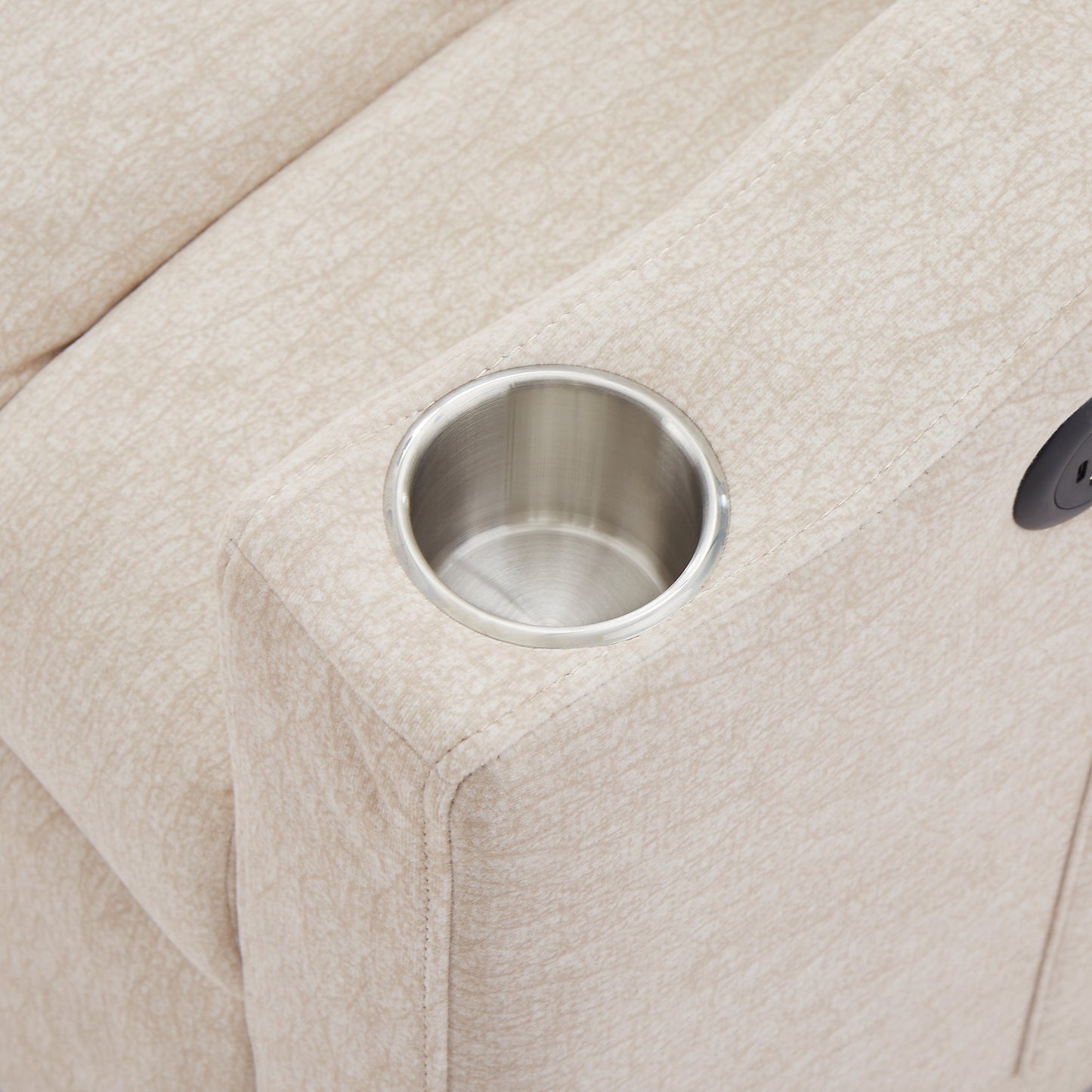 NEW Beige Bella Fabric Convertible Sofa Bed Loveseat