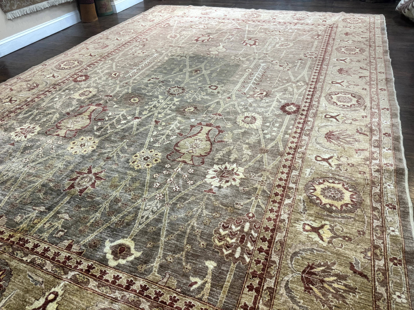 USED Pakistani Rug 10x14, Large Peshawar Chobi Carpet