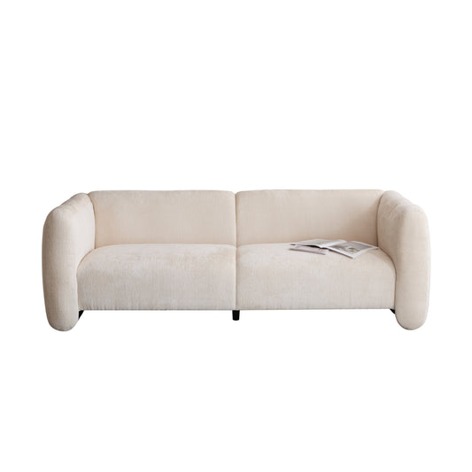 NEW Tonson Wave Design 3-Seater Sofa, Beige Fabric, 83 Inches