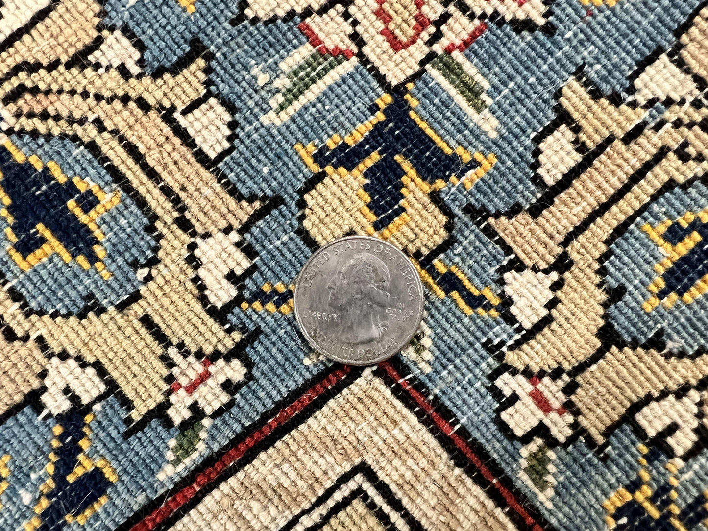 USED Blue Persian Qum Rug 5x7, Very Fine and Wonderful Authentic Persian Carpet, Wool Hand Knotted Vintage Semi Antique Oriental Rug, Floral, Ghom Qom Rug