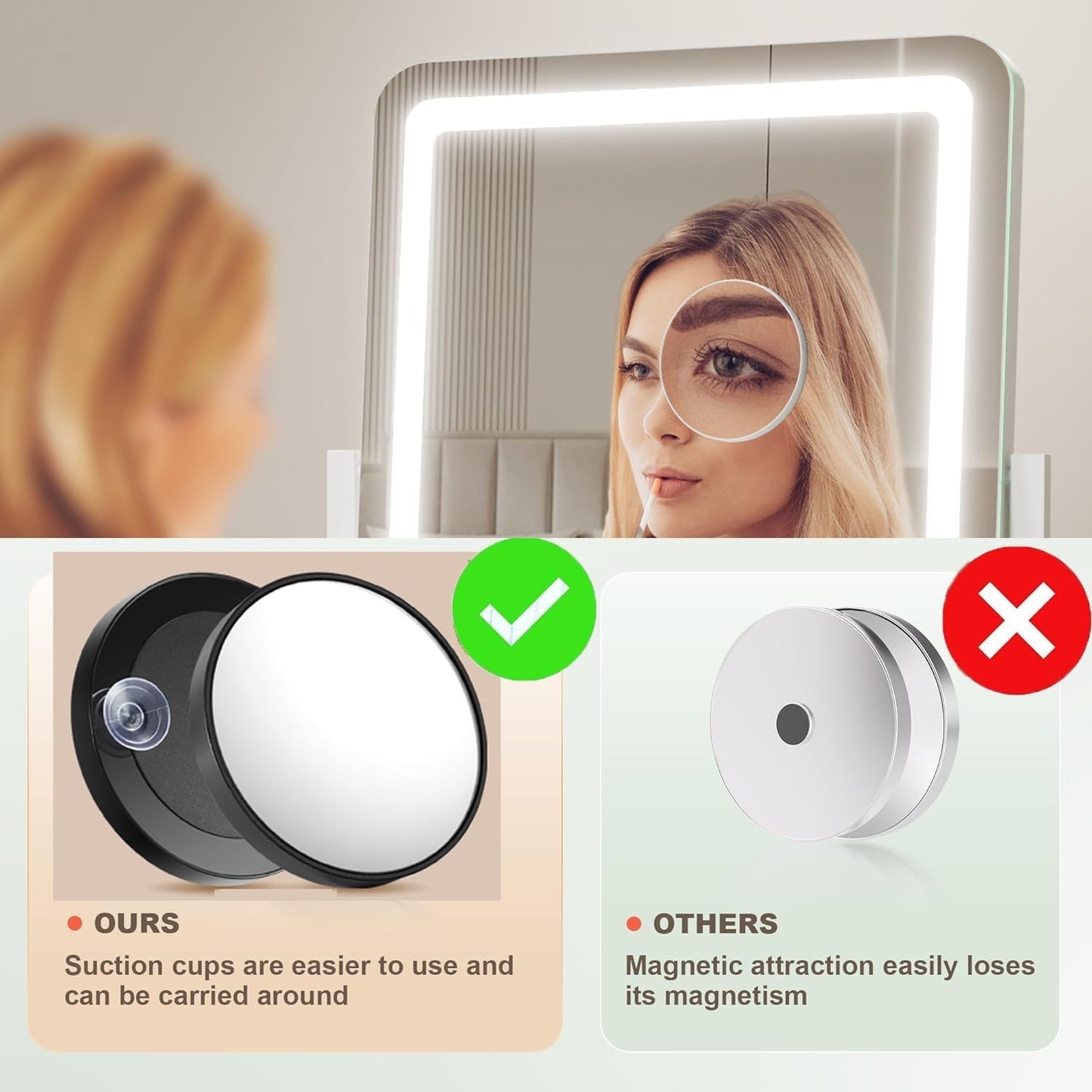 NEW LED Makeup Vanity Mirror With Lights 15.2 Inch White