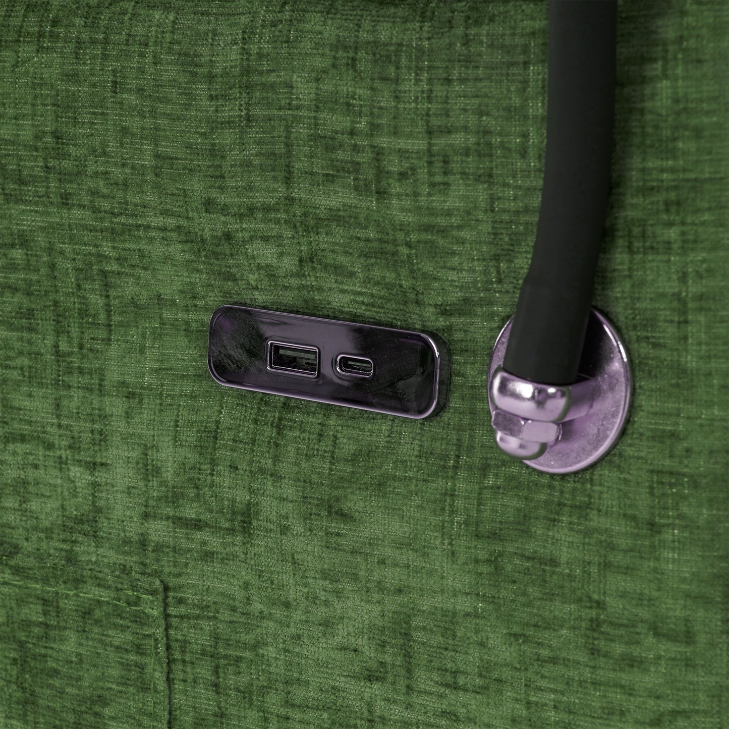 NEW 56.9' Convertible Loveseat Sofa Bed with Adjustable Backrest, USB Ports, Phone Holder, Side Pockets, Green Chenille,