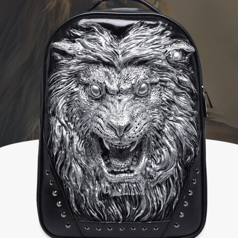 NEW 3D Angry Lion Face Unisex Backpack