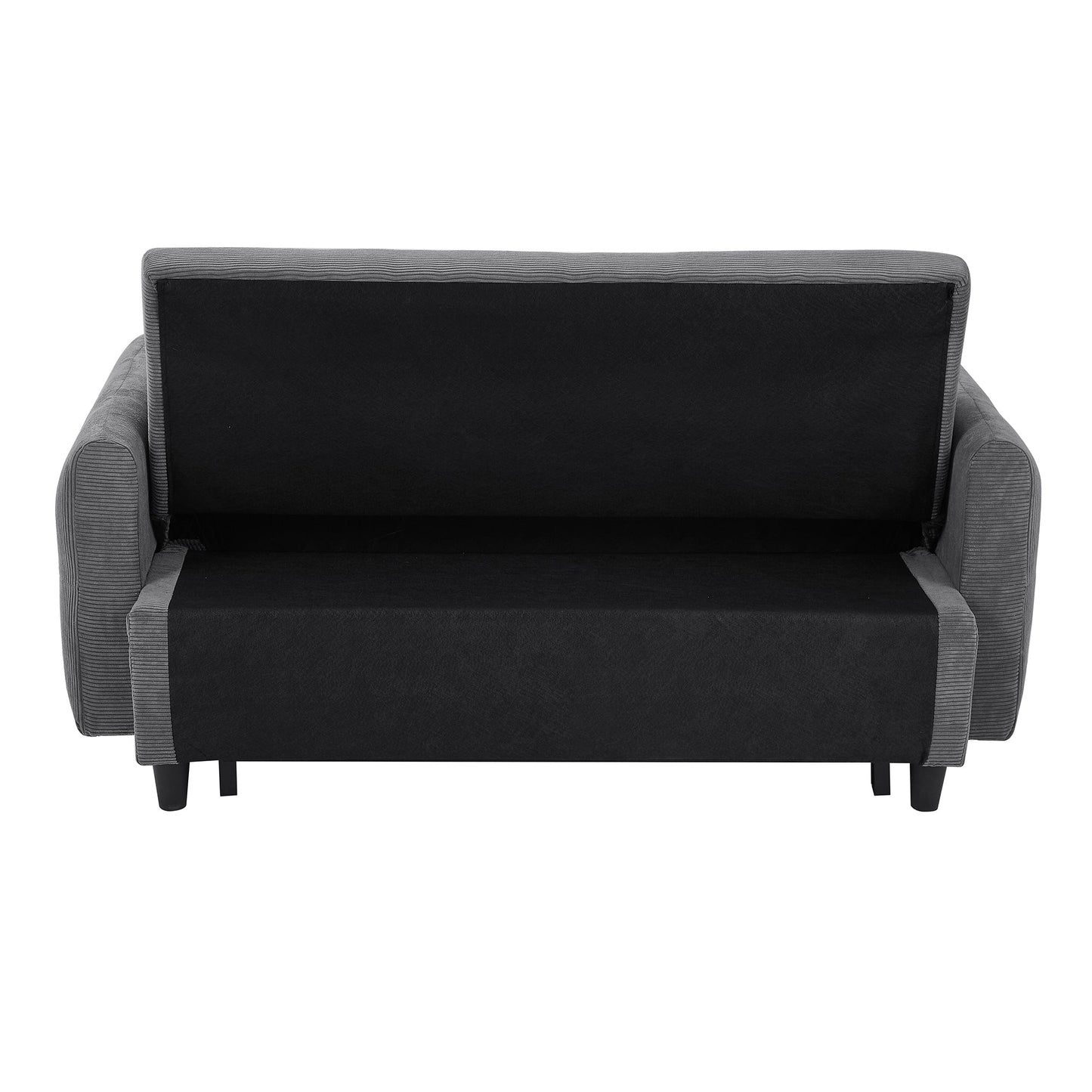 NEW 54.5’ Dark Grey Corduroy Modern Convertible Pull-out Sofa Bed