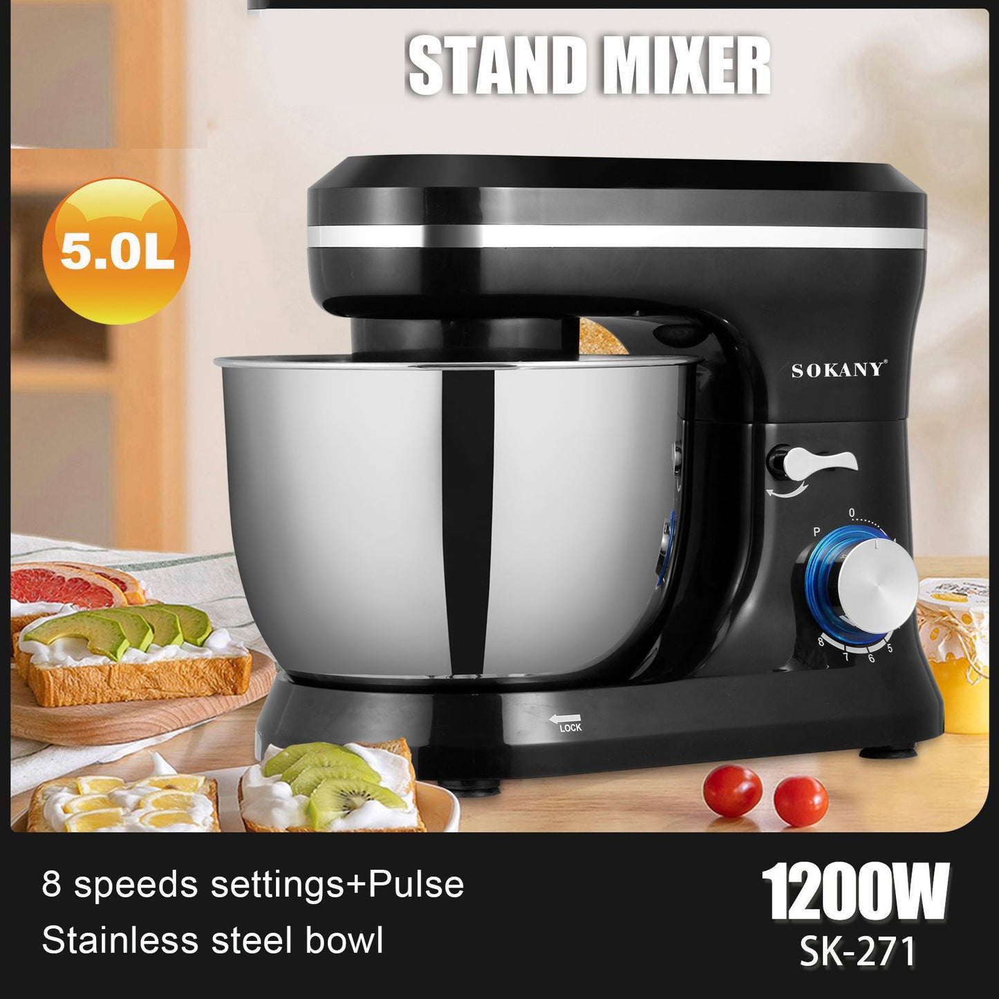 NEW Chef's Cream Blender Stand Mixer Egg Beater