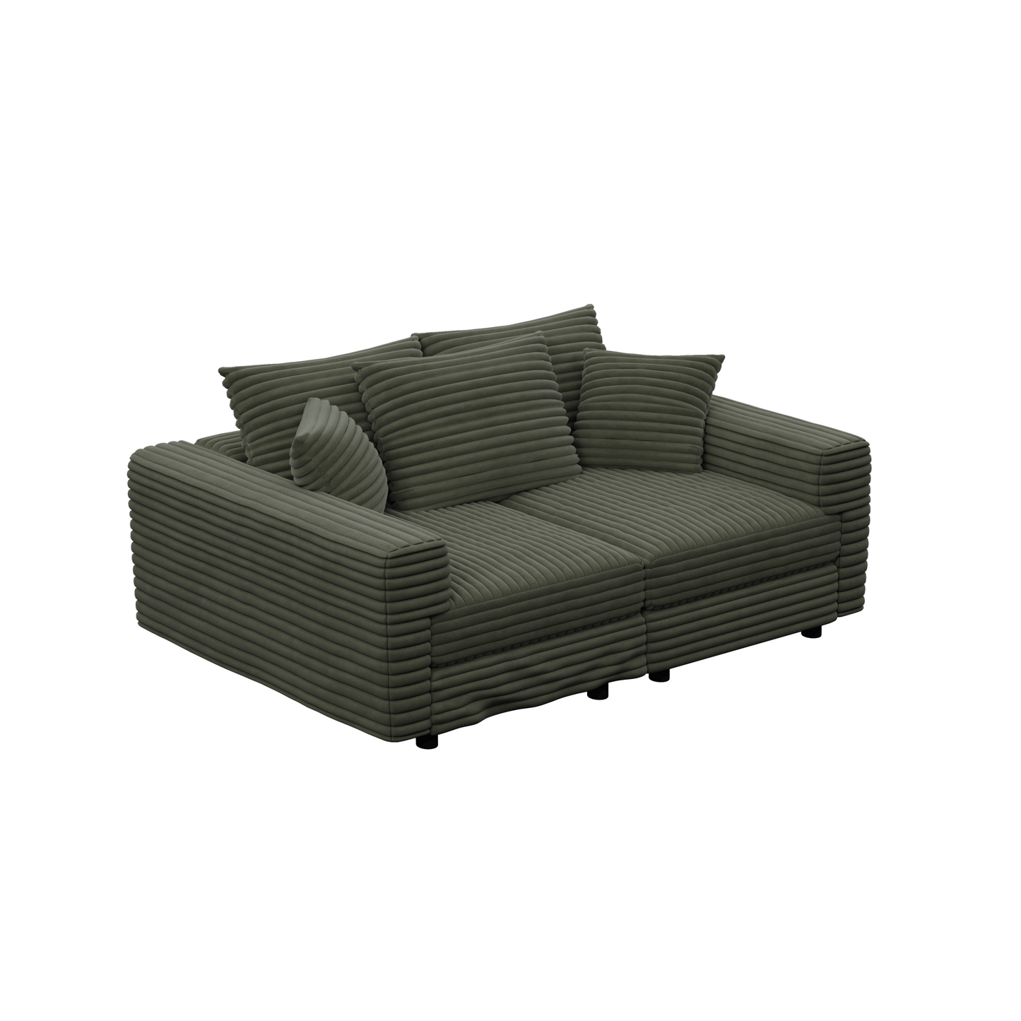 NEW 82.7' Modern Green Plush Corduroy 3-Seat Comfy Upholstered Sofa Cloud Deep Seat Couch with Soft Pillows