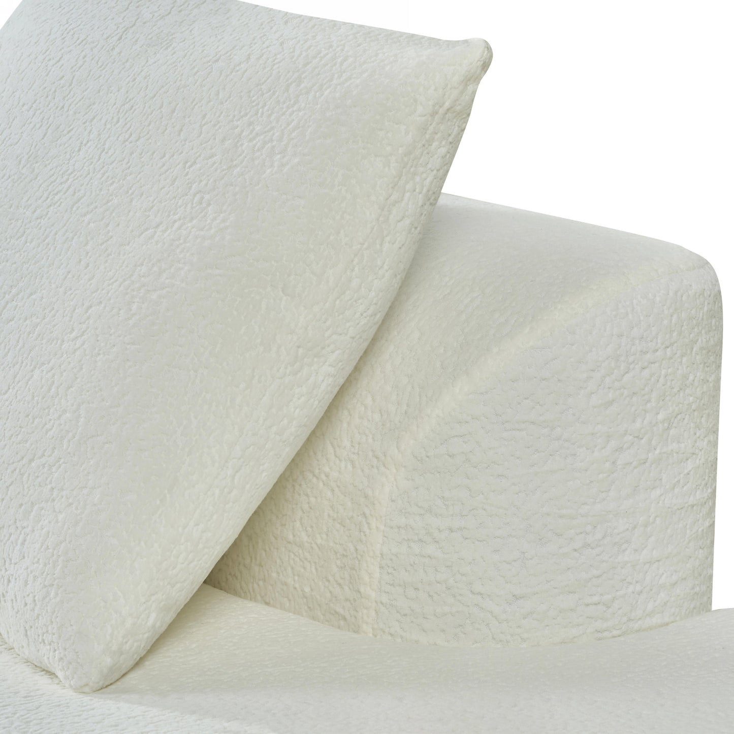 NEW 116' Modern Curved Sectional Sofa with High-Density Fully Compressed Sponge and Chaise Lounge, Pearl Upholstery, 2-Piece Set, Fully Assembled Right Hand Facing, Perfect for Living Room, Lounge