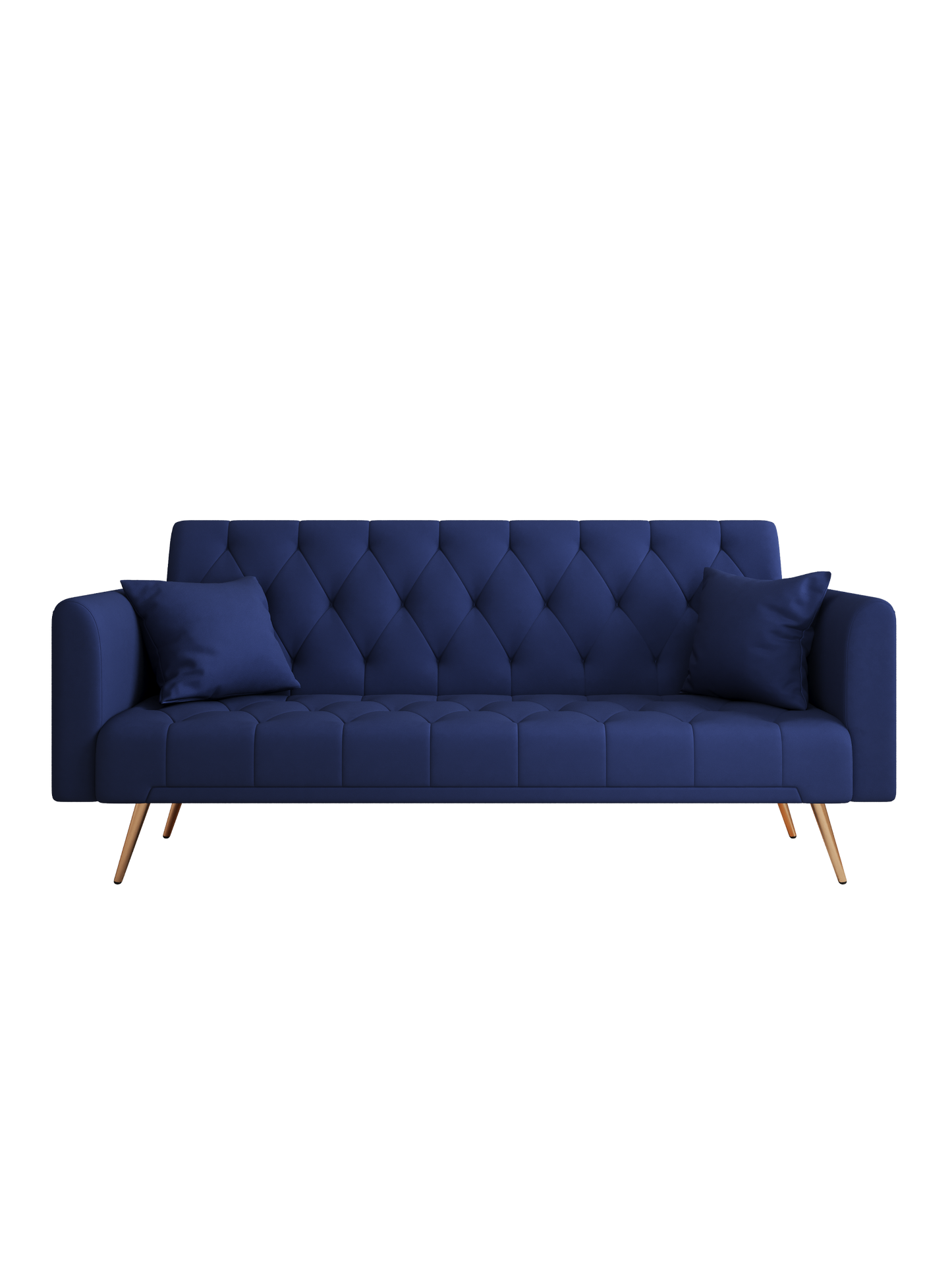 NEW 71-inch convertible love seat sofa, American retro blue velvet material, suitable for small living room, bedroom, office