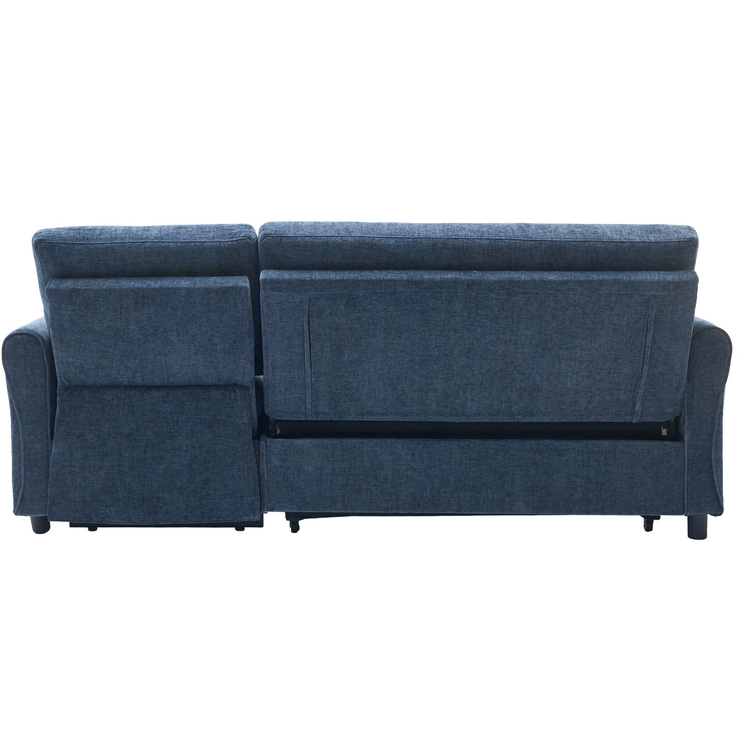 NEW 2-in-1 Sofa 82' Three-seater Sofa with Sofa Bed and Reversible Recliner, Blue Chenille