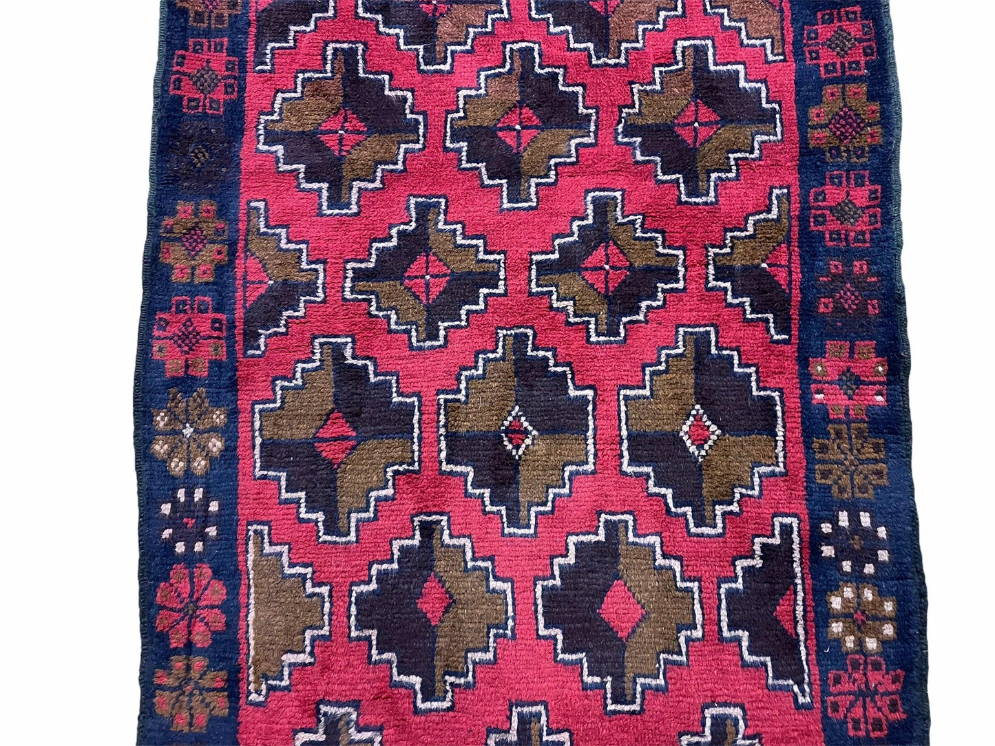 USED 3' X 4' 7" Vintage Handmade Tribal Wool Rug Balouchi Rug Afghan Rug Red Brown