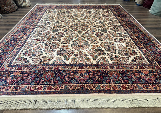USED Karastan Rug 8.8 x 10.6 Ivory Sarouk #700/760, Wool Discontinued Original 700 Series