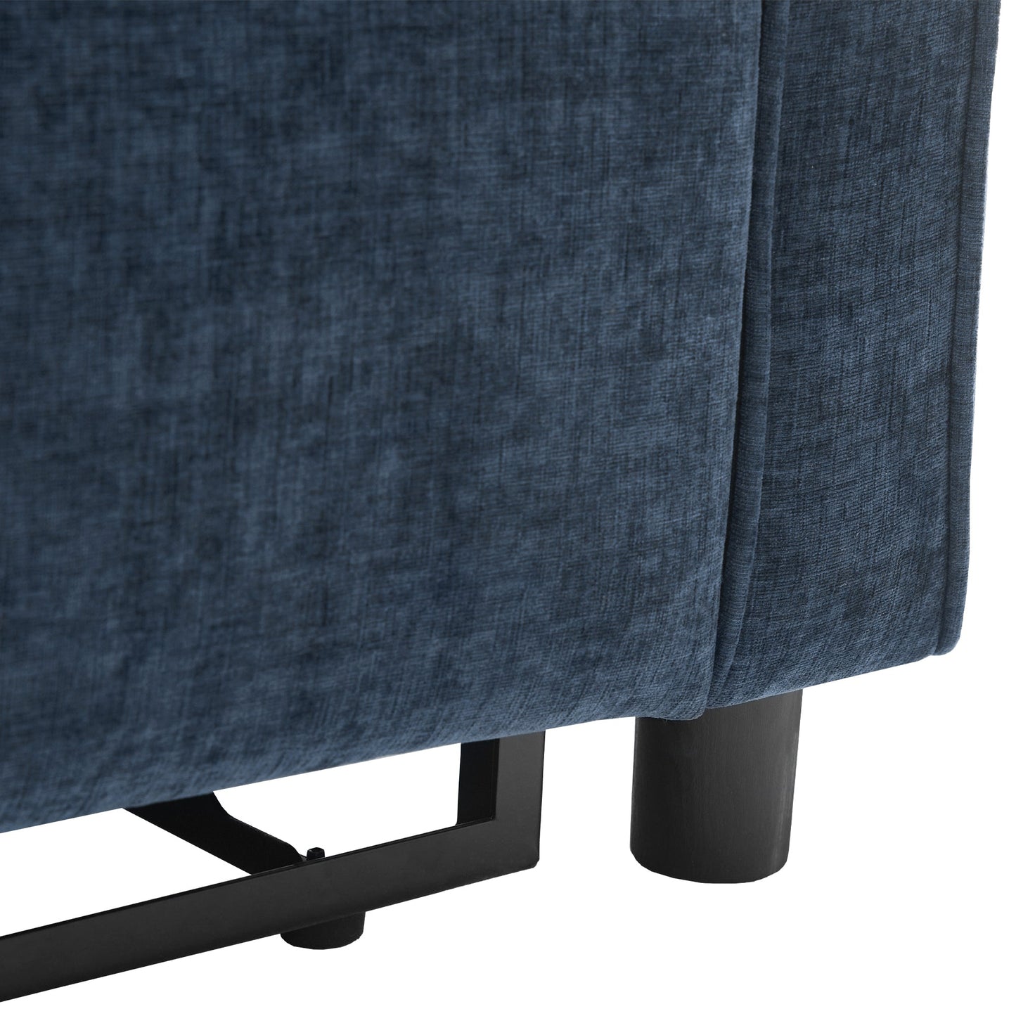 NEW 2-in-1 Sofa 82' Three-seater Sofa with Sofa Bed and Reversible Recliner, Blue Chenille